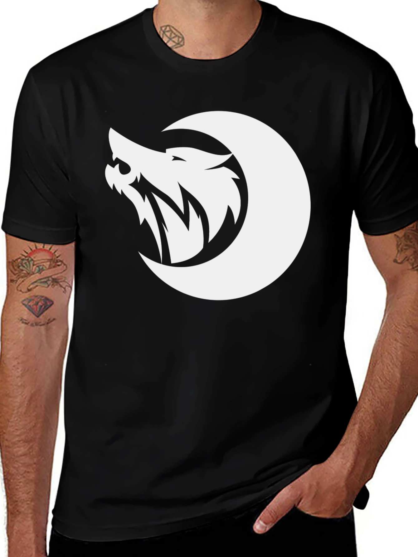 Wolf Moon Graphic T-Shirt - Black