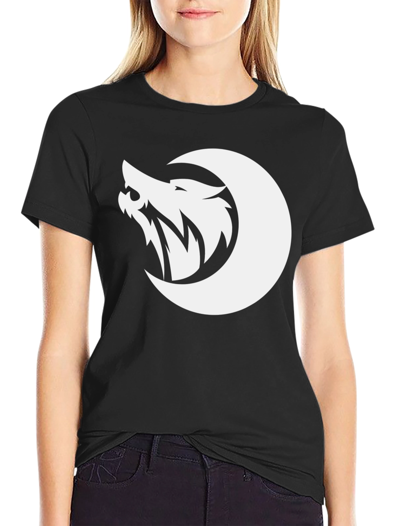 Wolf Moon Graphic T-Shirt - Black