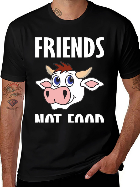 Friends Not Food T-Shirt - Vegan Cow Graphic Tee