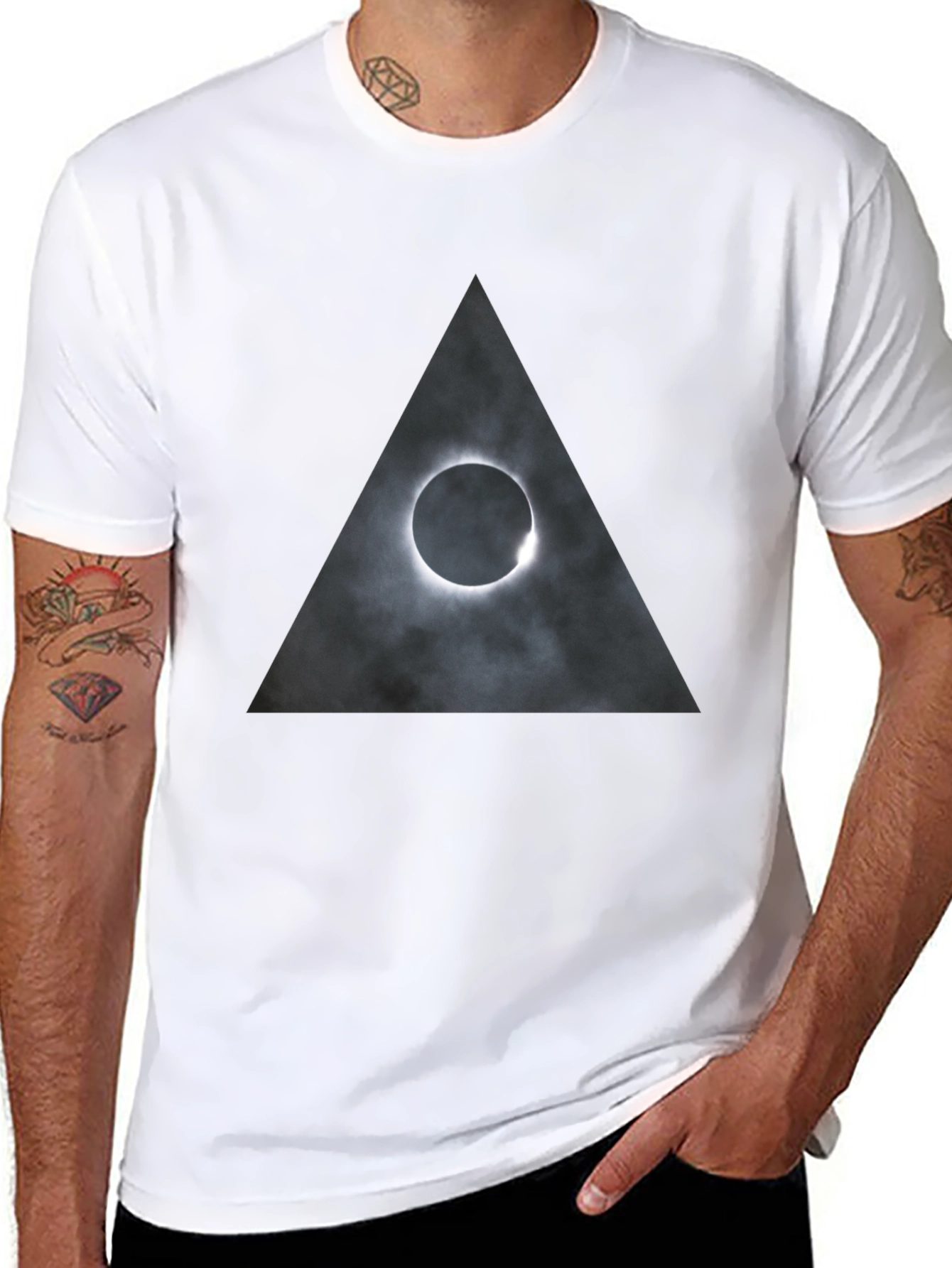 Eclipse Triangle Graphic Tee - Mens Black T-Shirt