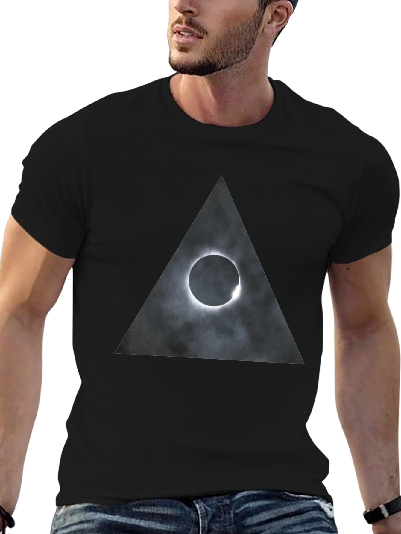Eclipse Triangle Graphic Tee - Mens Black T-Shirt