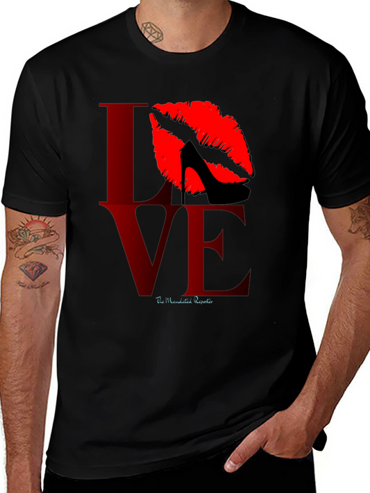 Love Kiss Heel Black Graphic Tee