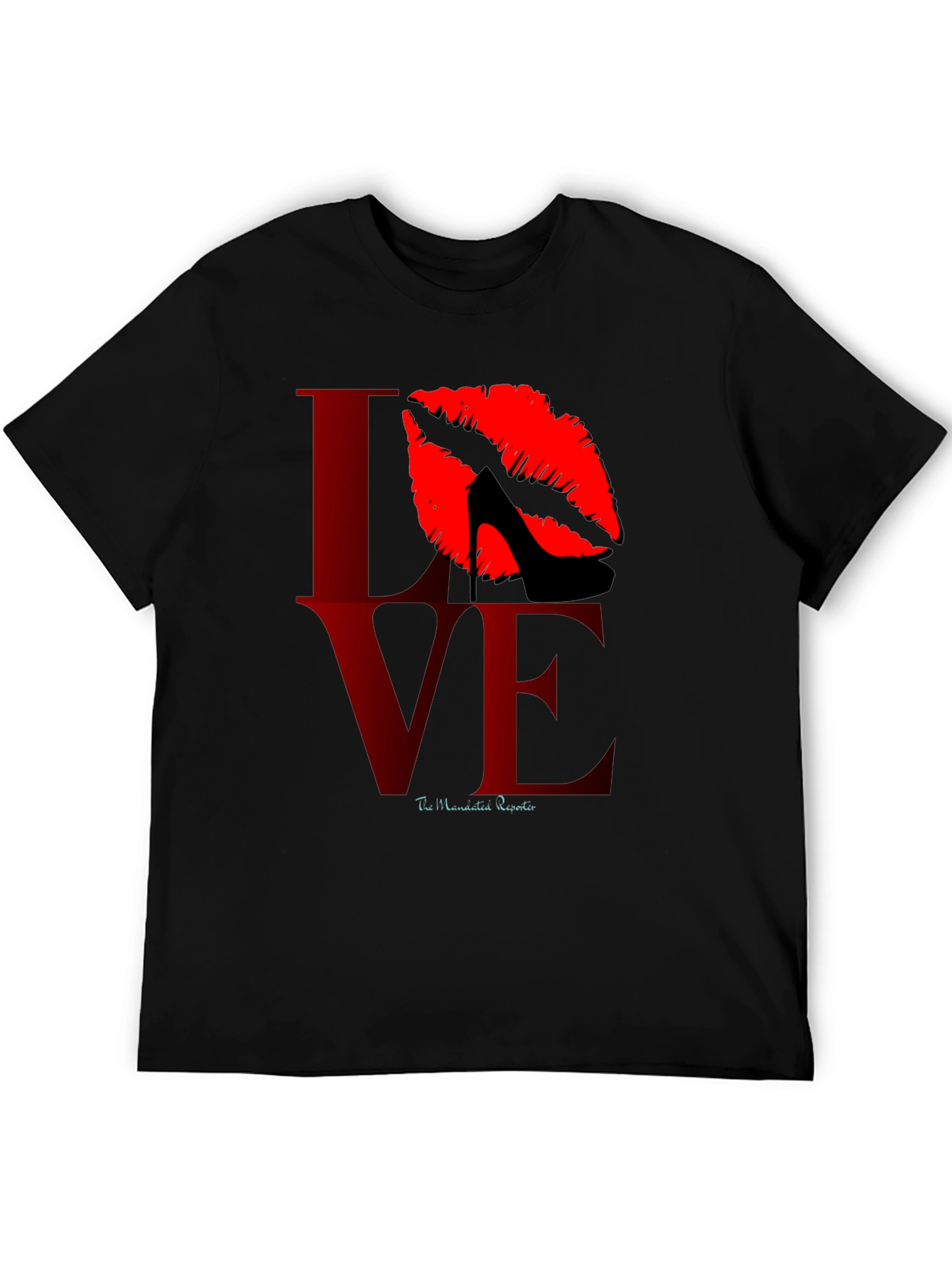 Love Kiss Heel Black Graphic Tee