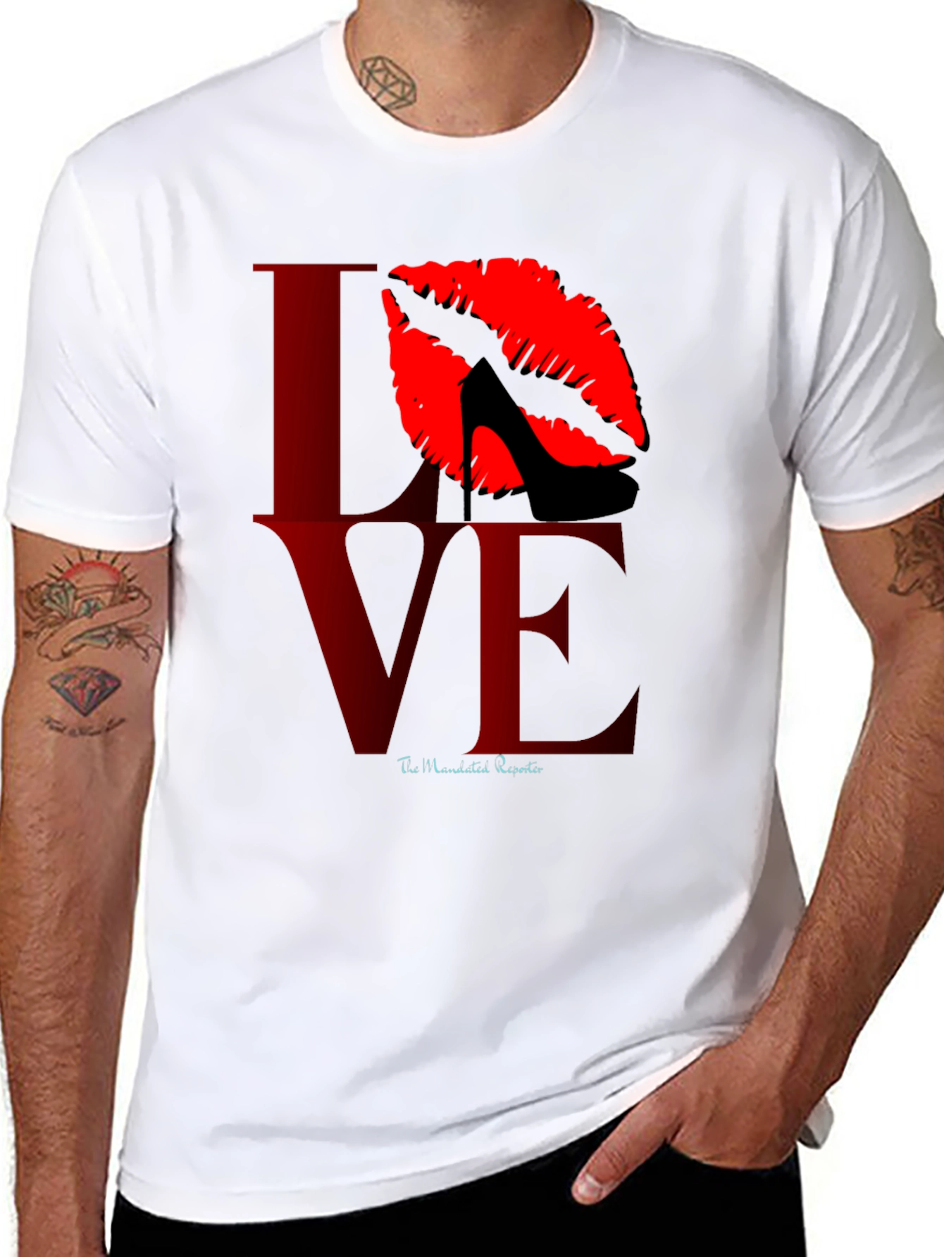 Love Kiss Heel Black Graphic Tee