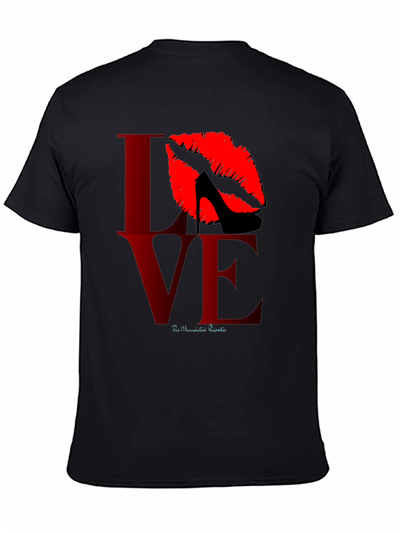 Love Kiss Heel Black Graphic Tee
