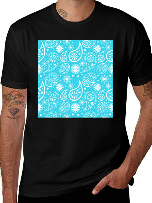 Paisley Pattern Black Tee