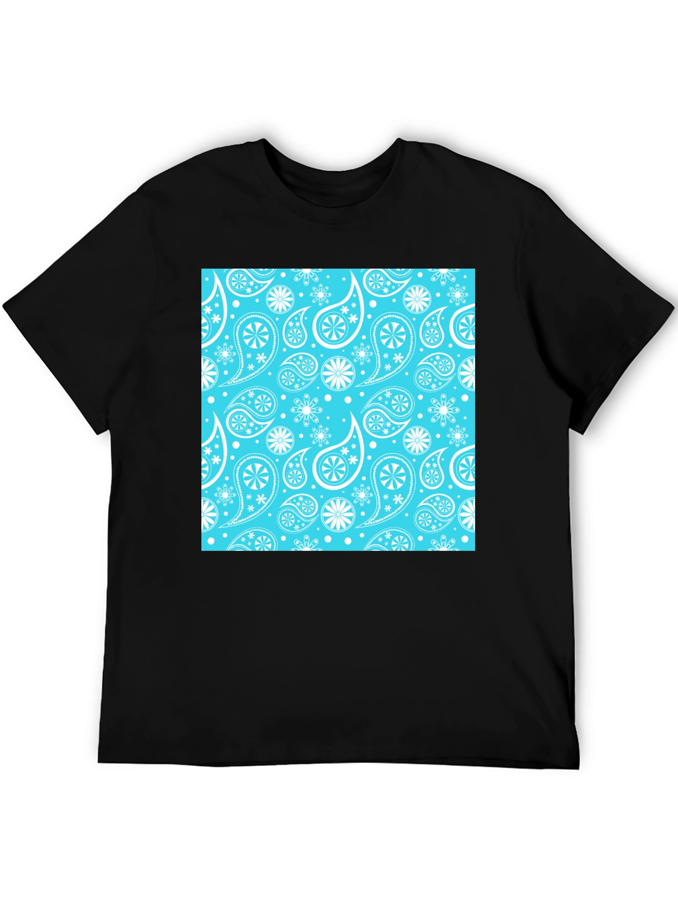 Paisley Pattern Black Tee