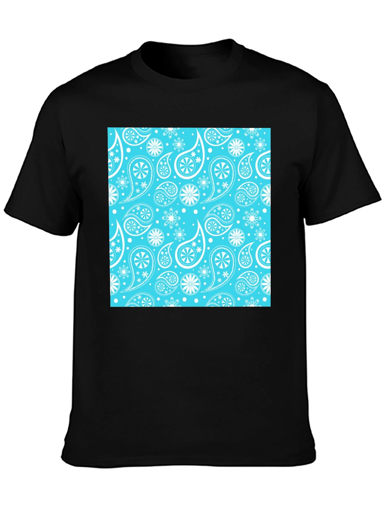 Paisley Pattern Black Tee