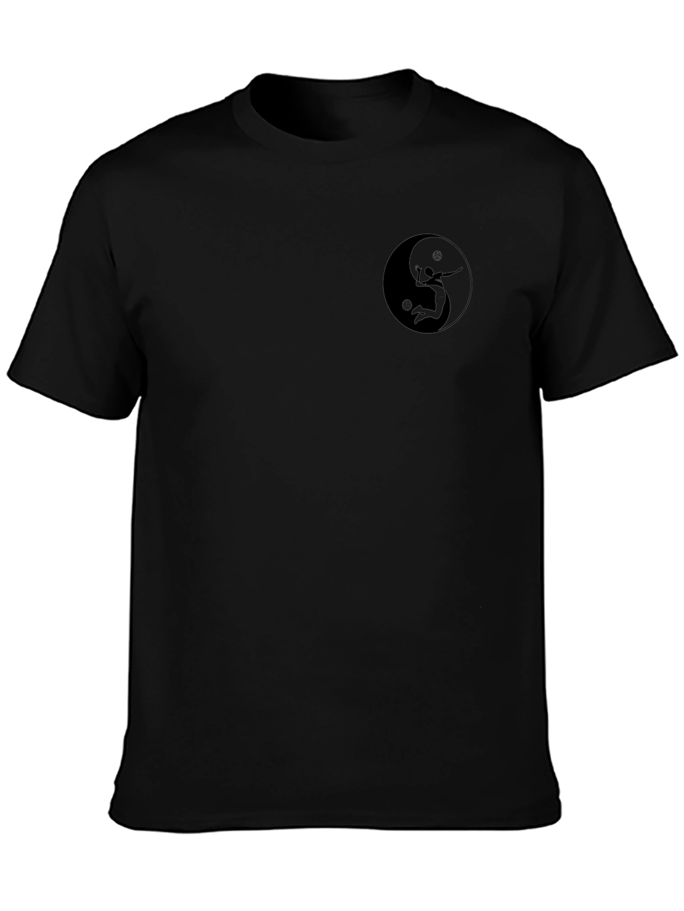 Yin Yang Volleyball Player Black T-Shirt