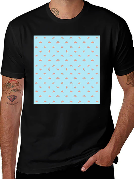 Novelty Pizza Slice Pattern Black T-Shirt