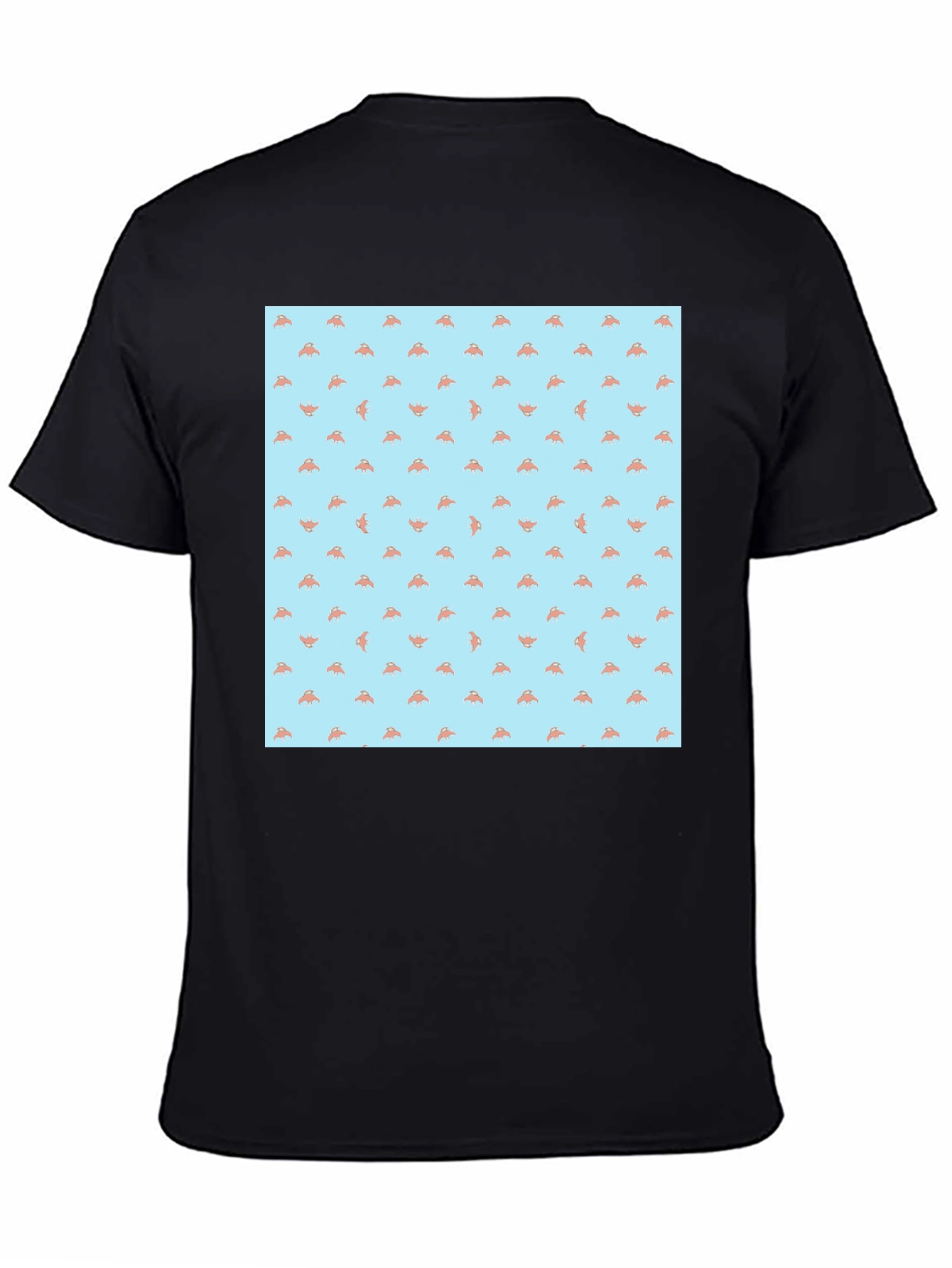 Novelty Pizza Slice Pattern Black T-Shirt