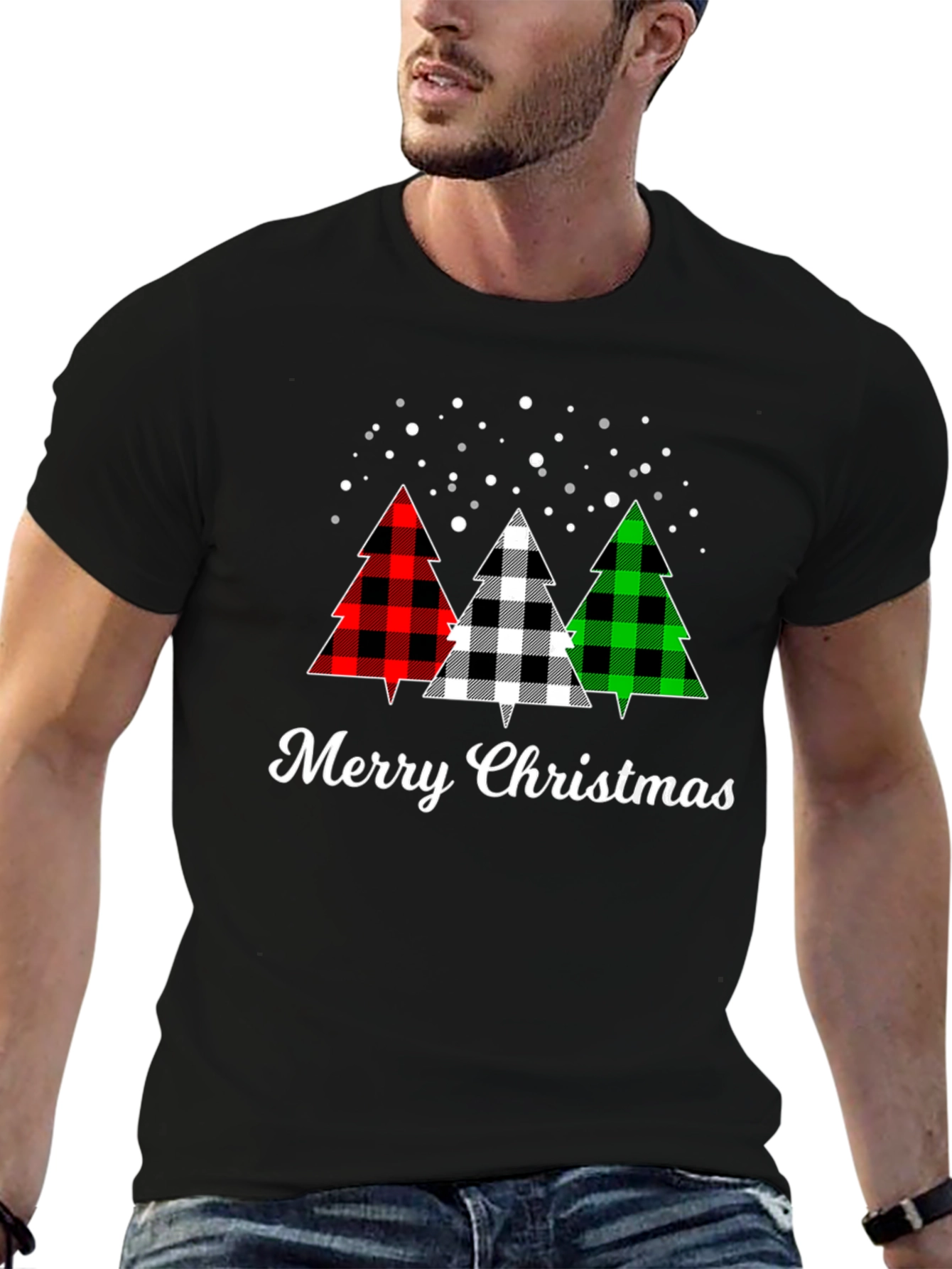 Merry Christmas Buffalo Plaid Tree T-Shirt