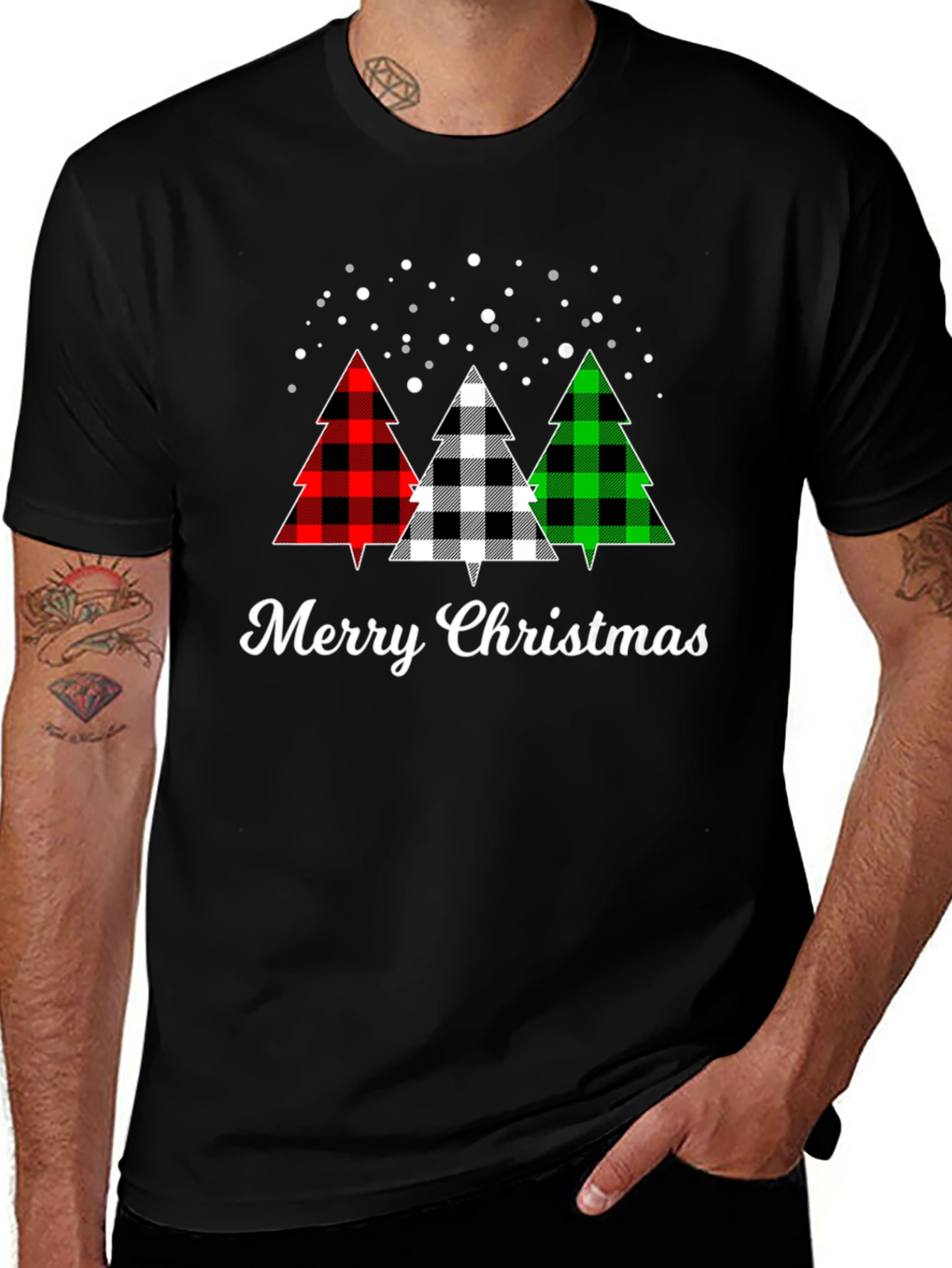 Merry Christmas Buffalo Plaid Tree T-Shirt