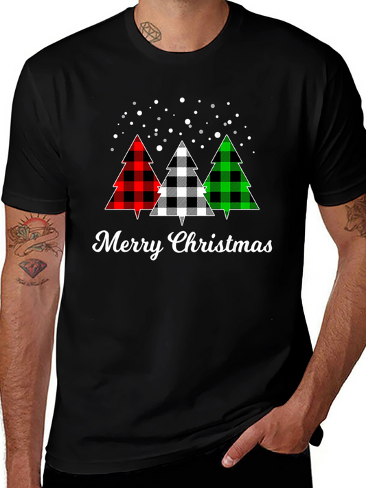 Merry Christmas Buffalo Plaid Tree T-Shirt
