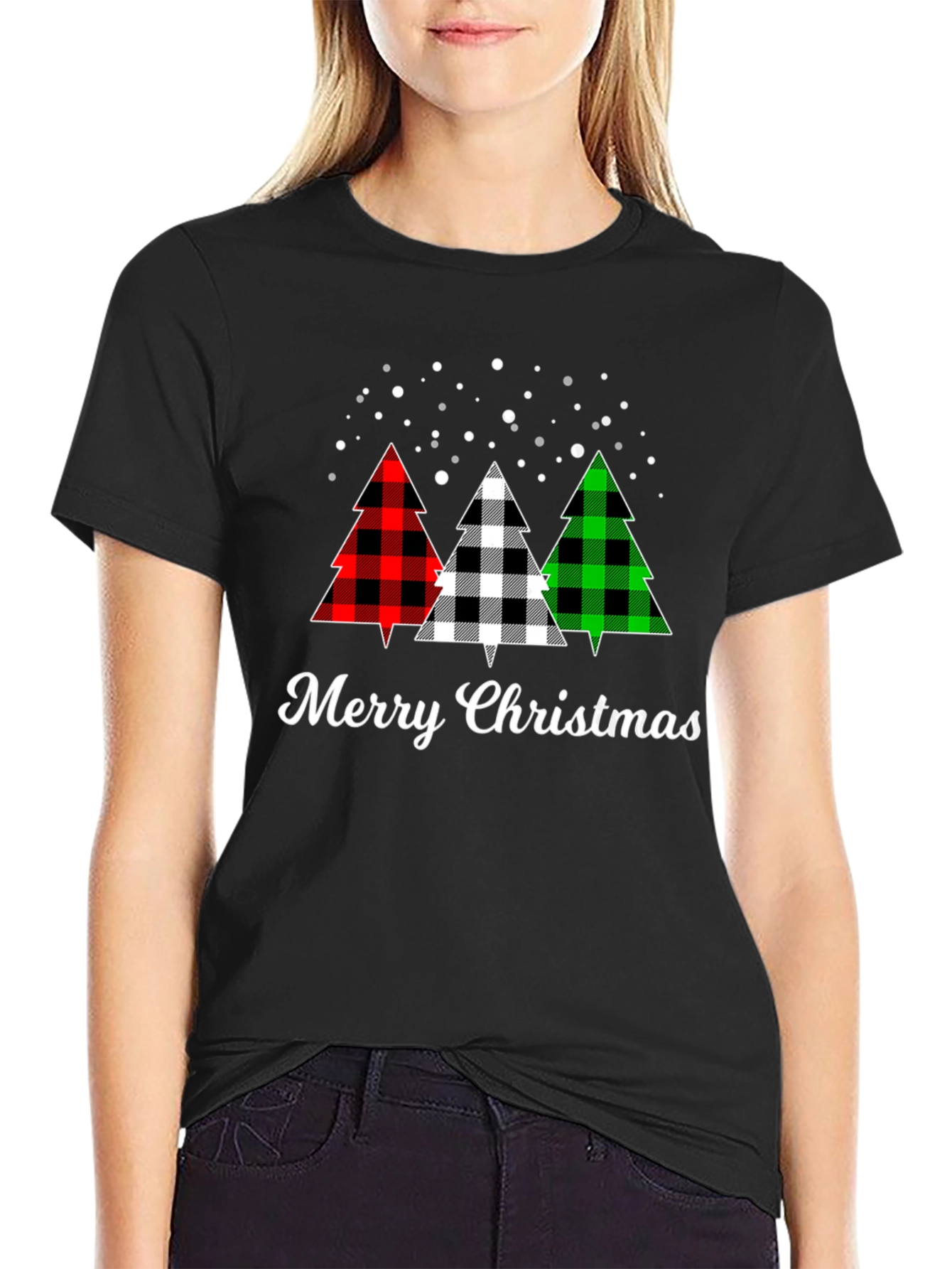 Merry Christmas Buffalo Plaid Tree T-Shirt