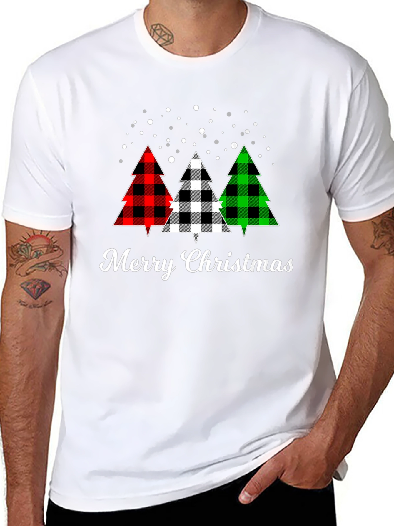 Merry Christmas Buffalo Plaid Tree T-Shirt