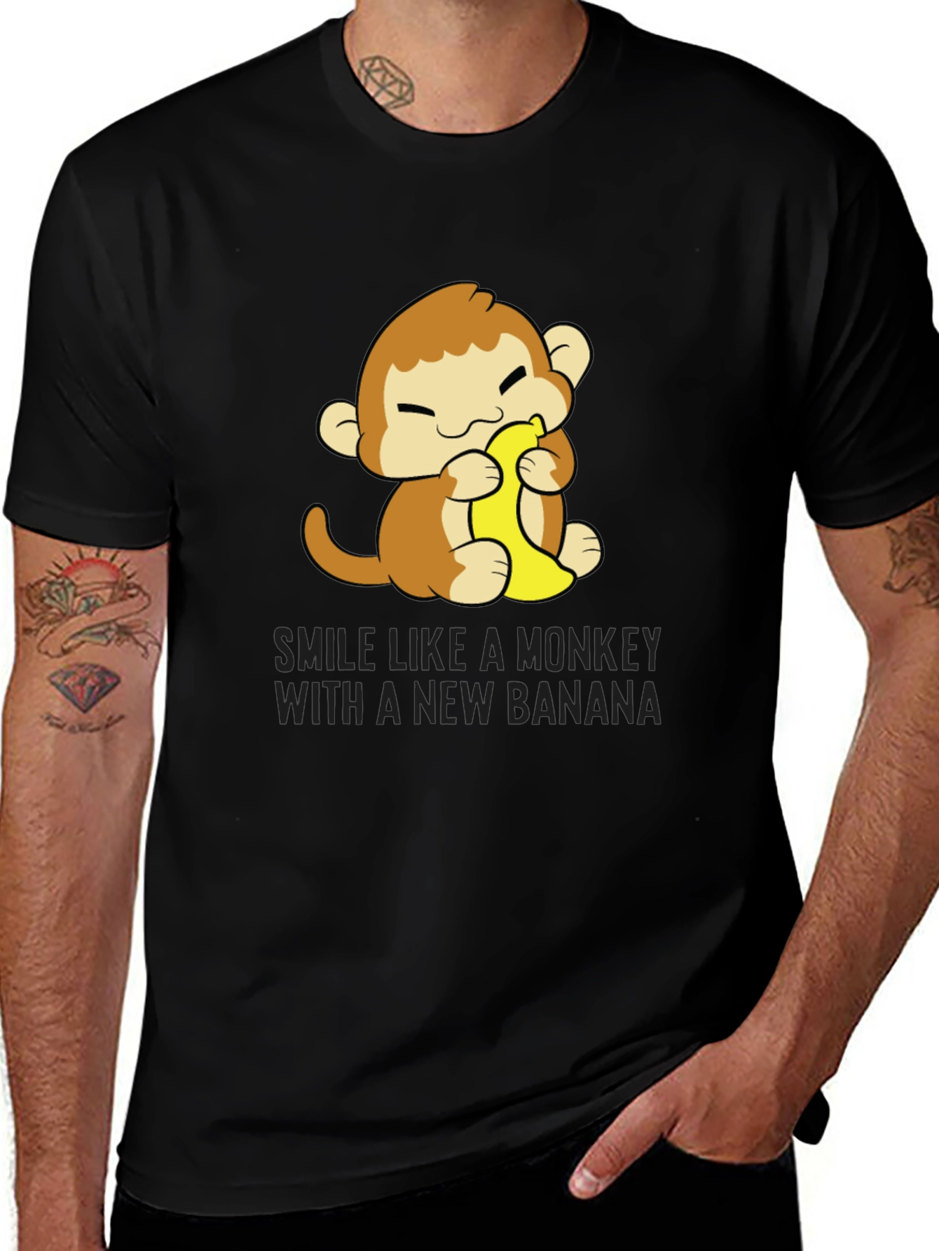 Monkey Banana T-Shirt Cute Cartoon Tee