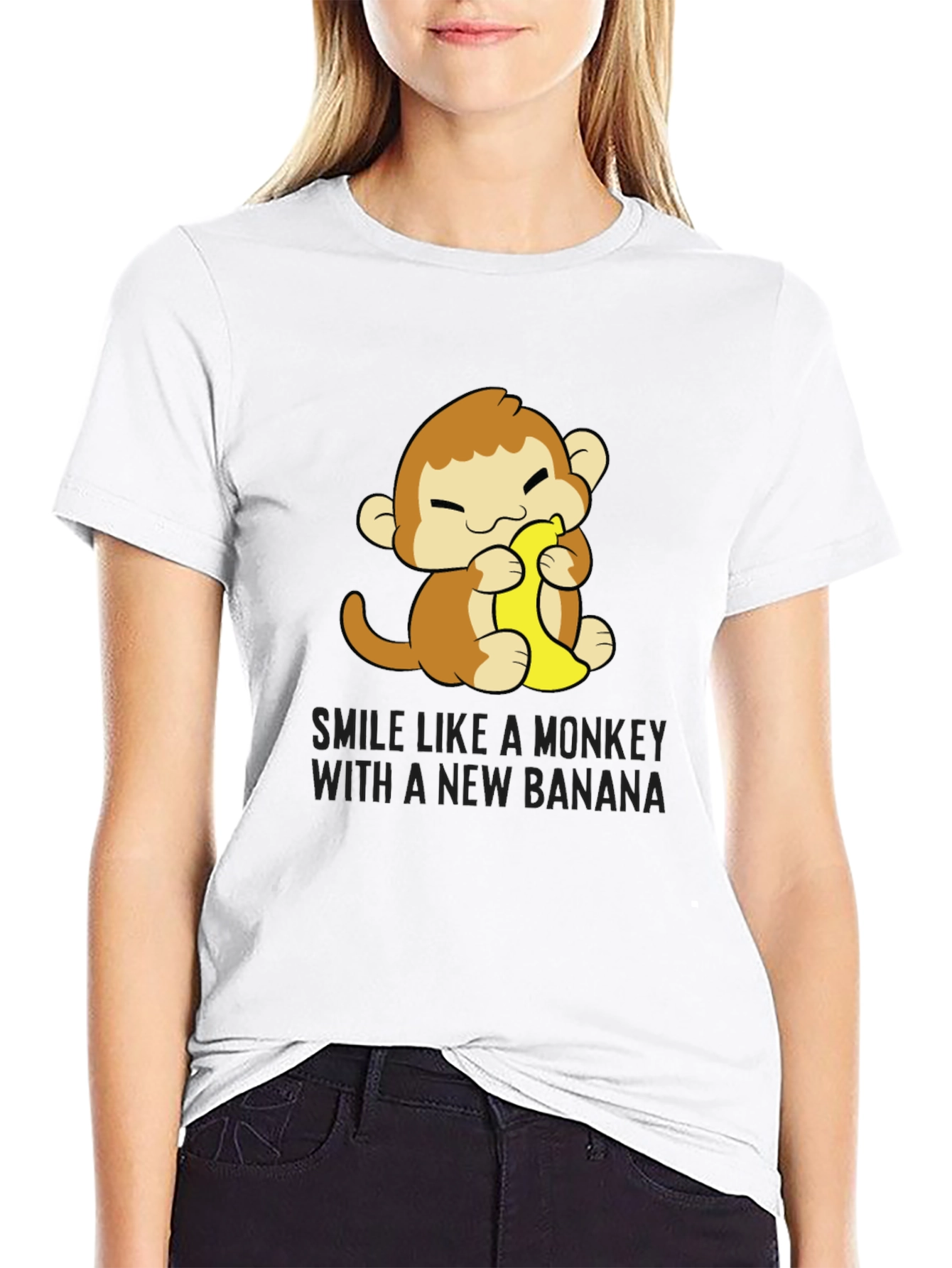 Monkey Banana T-Shirt Cute Cartoon Tee