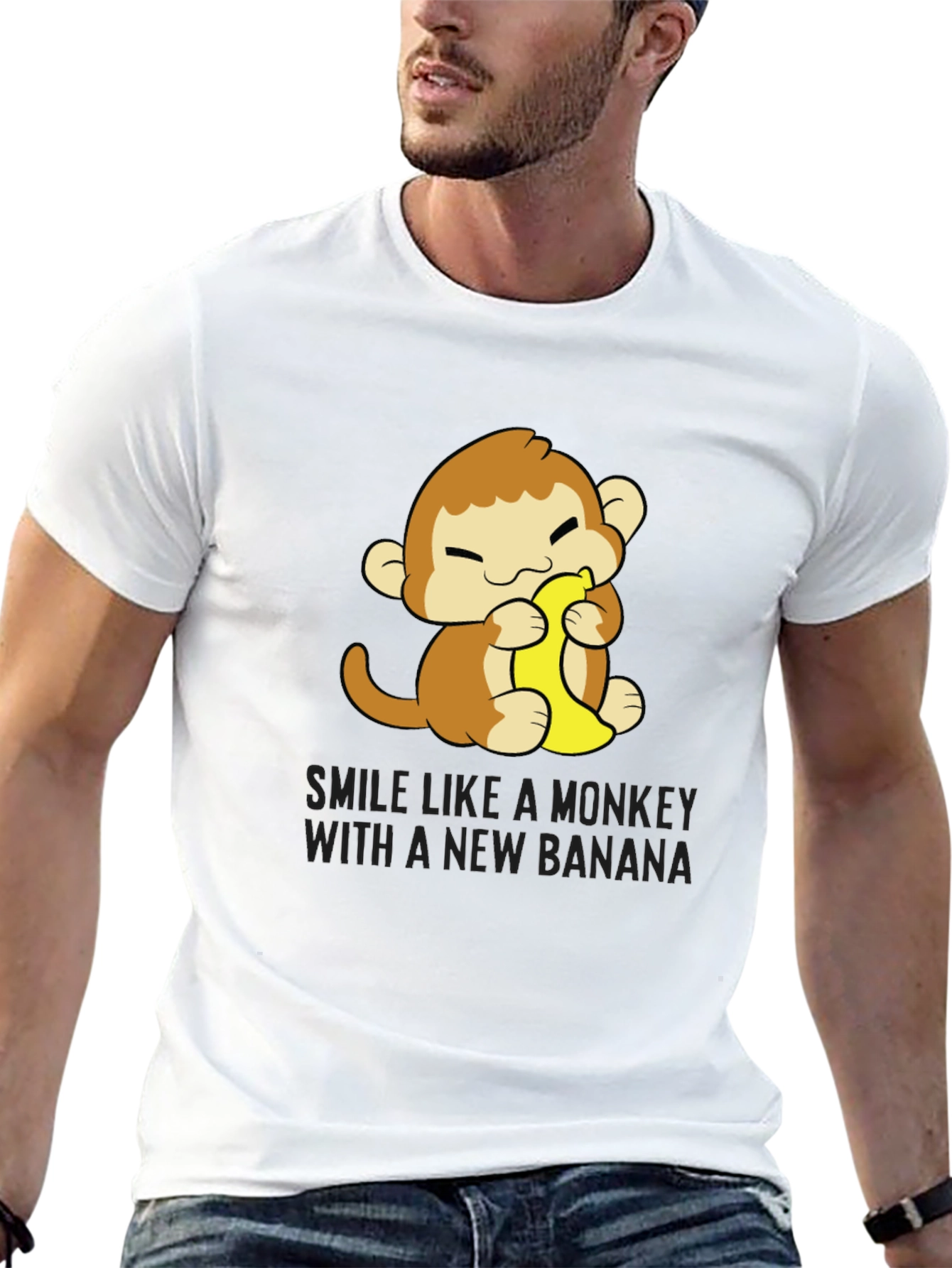Monkey Banana T-Shirt Cute Cartoon Tee