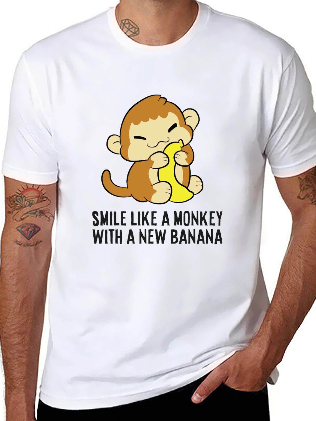 Monkey Banana T-Shirt Cute Cartoon Tee
