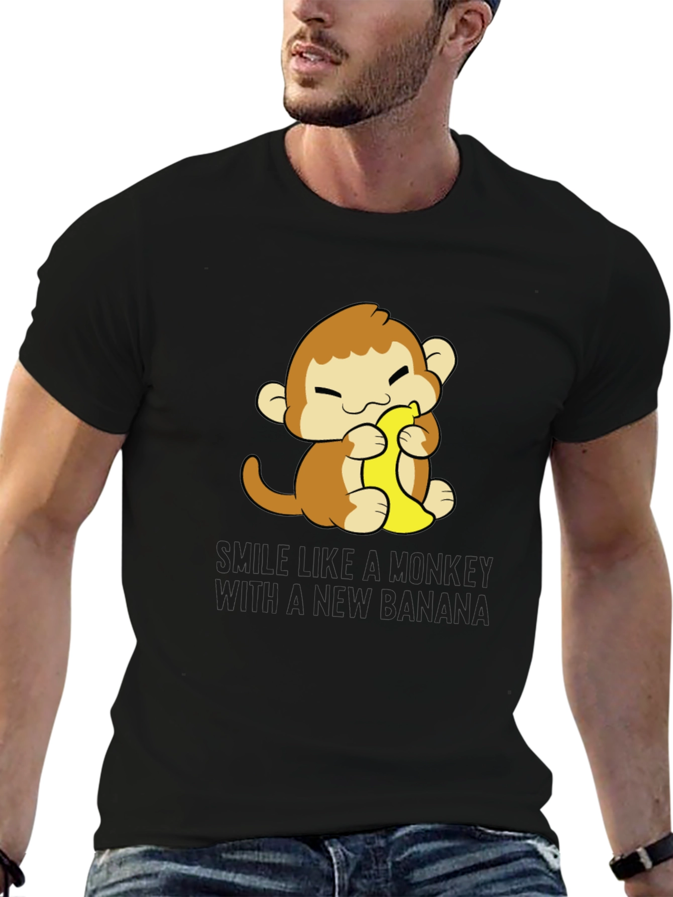 Monkey Banana T-Shirt Cute Cartoon Tee