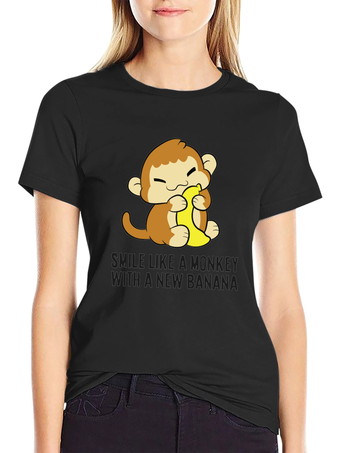 Monkey Banana T-Shirt Cute Cartoon Tee