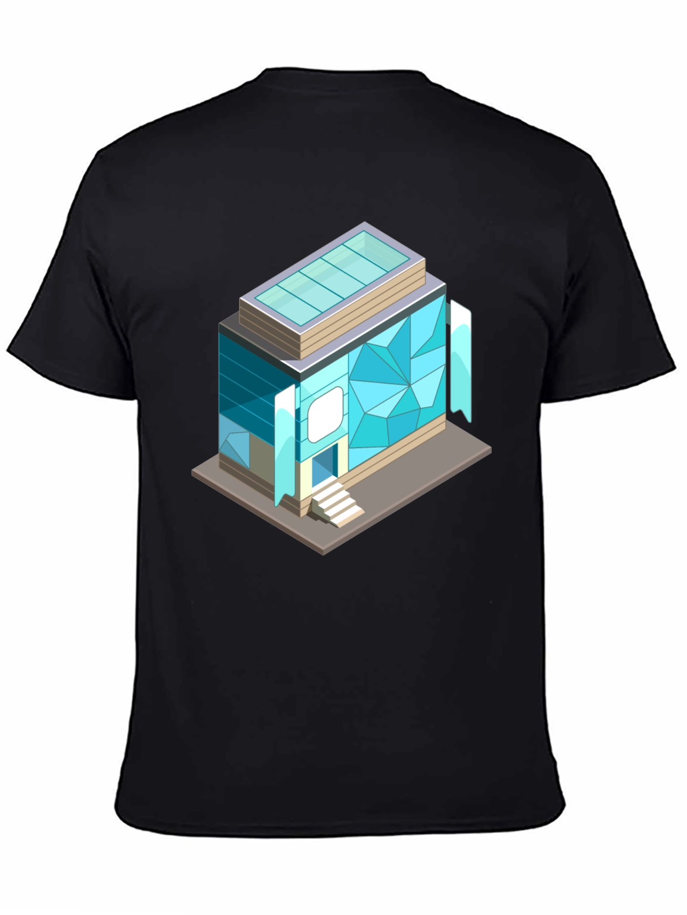 Geometric Building Graphic Tee - Isometric Architecture Shirt