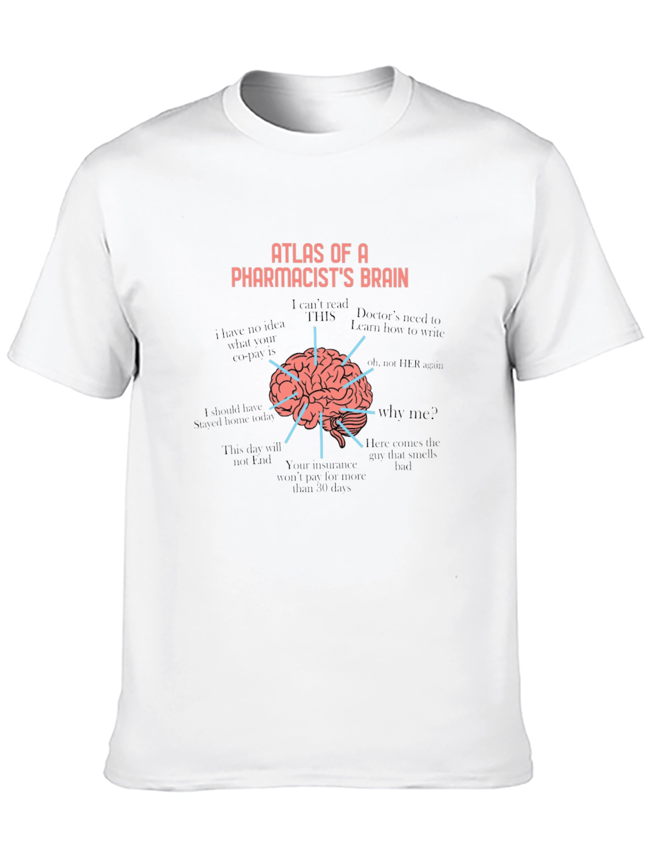 Pharmacist Brain Atlas T-Shirt