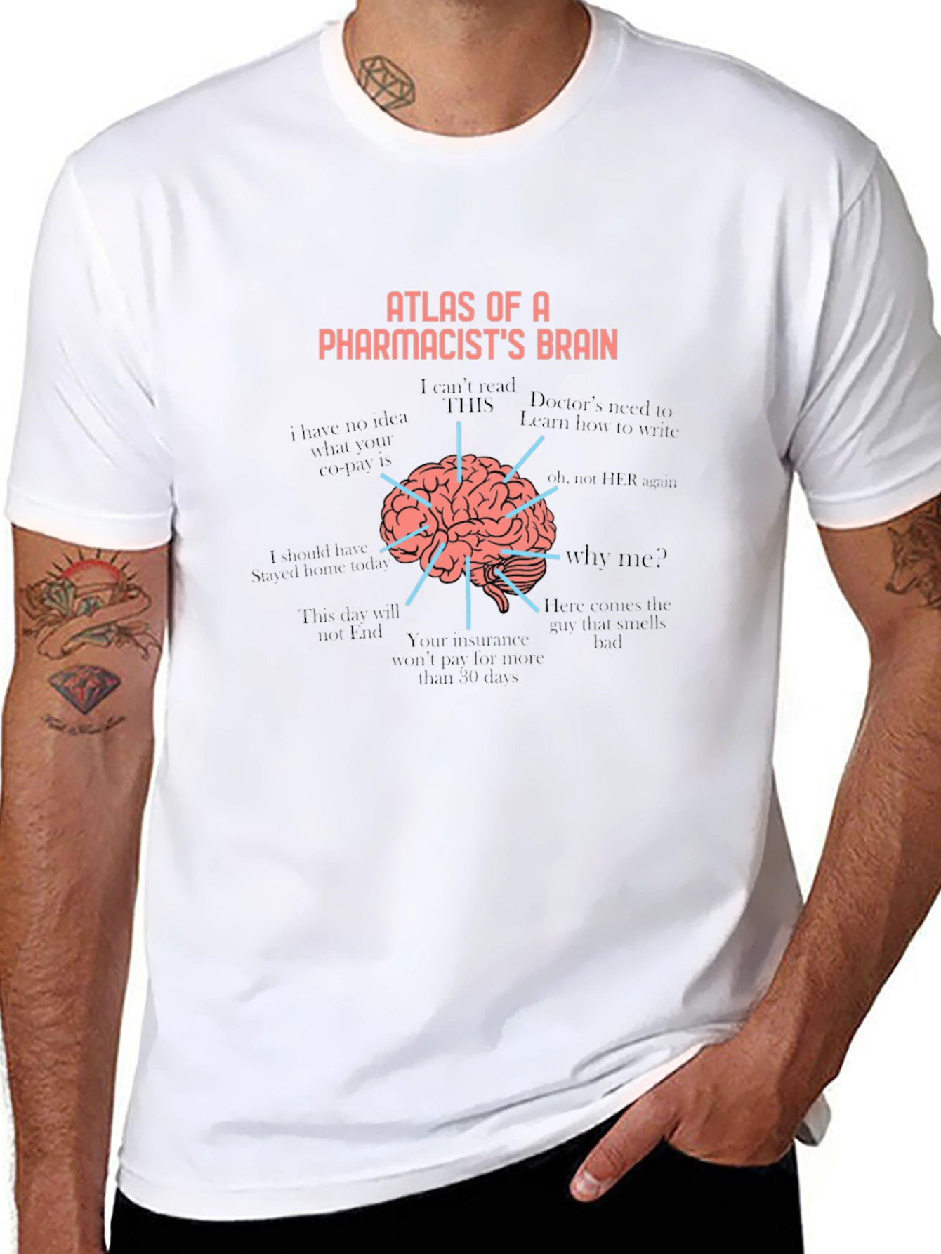 Pharmacist Brain Atlas T-Shirt