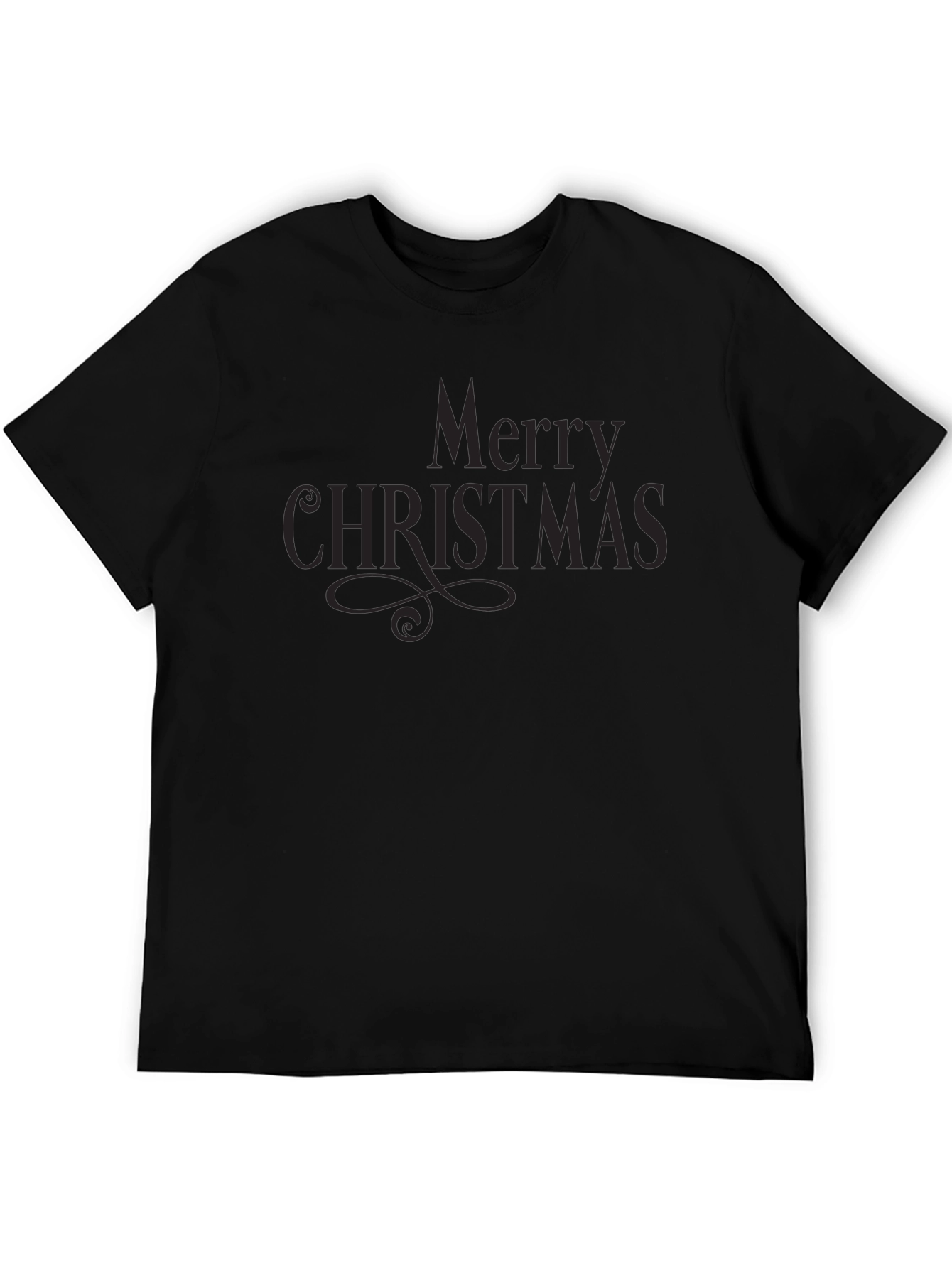 Merry Christmas Black T-Shirt Holiday Festive Season