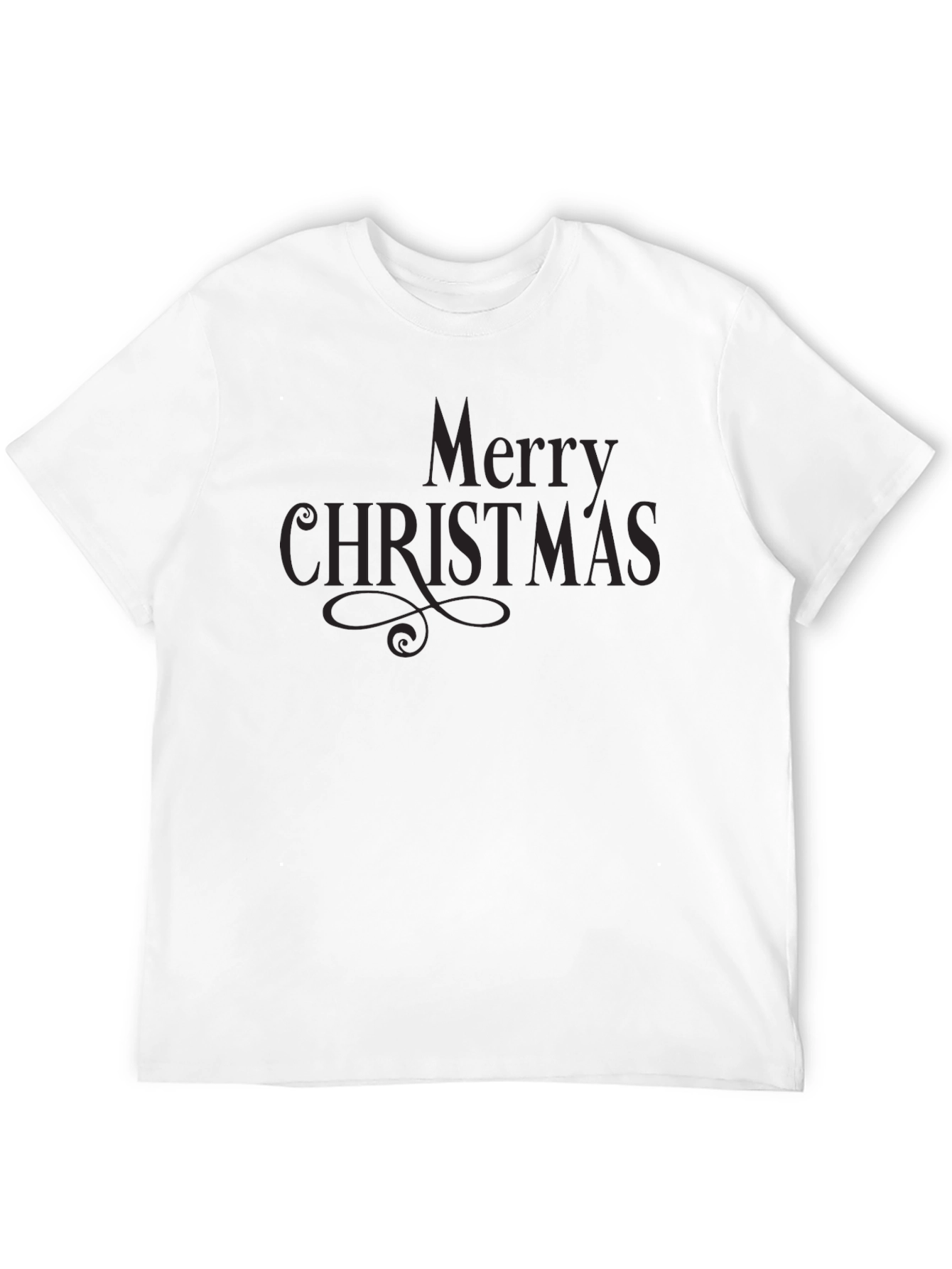 Merry Christmas Black T-Shirt Holiday Festive Season