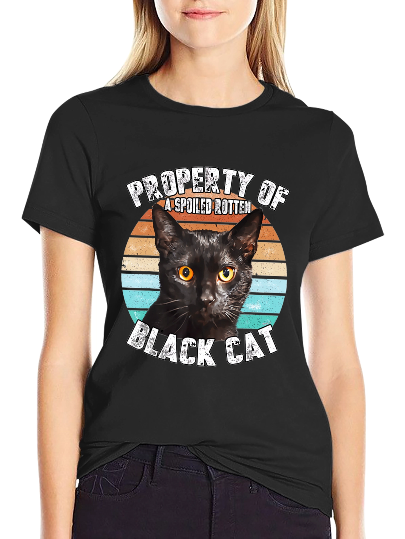 Property of a Spoiled Rotten Black Cat Graphic Tee