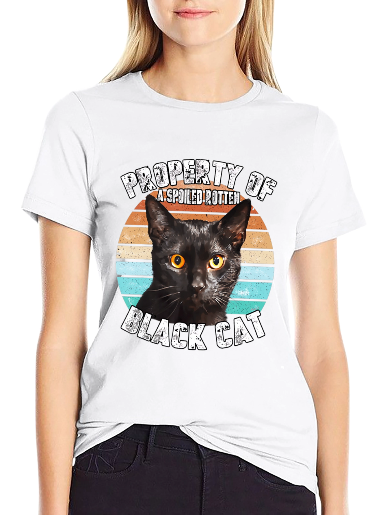 Property of a Spoiled Rotten Black Cat Graphic Tee