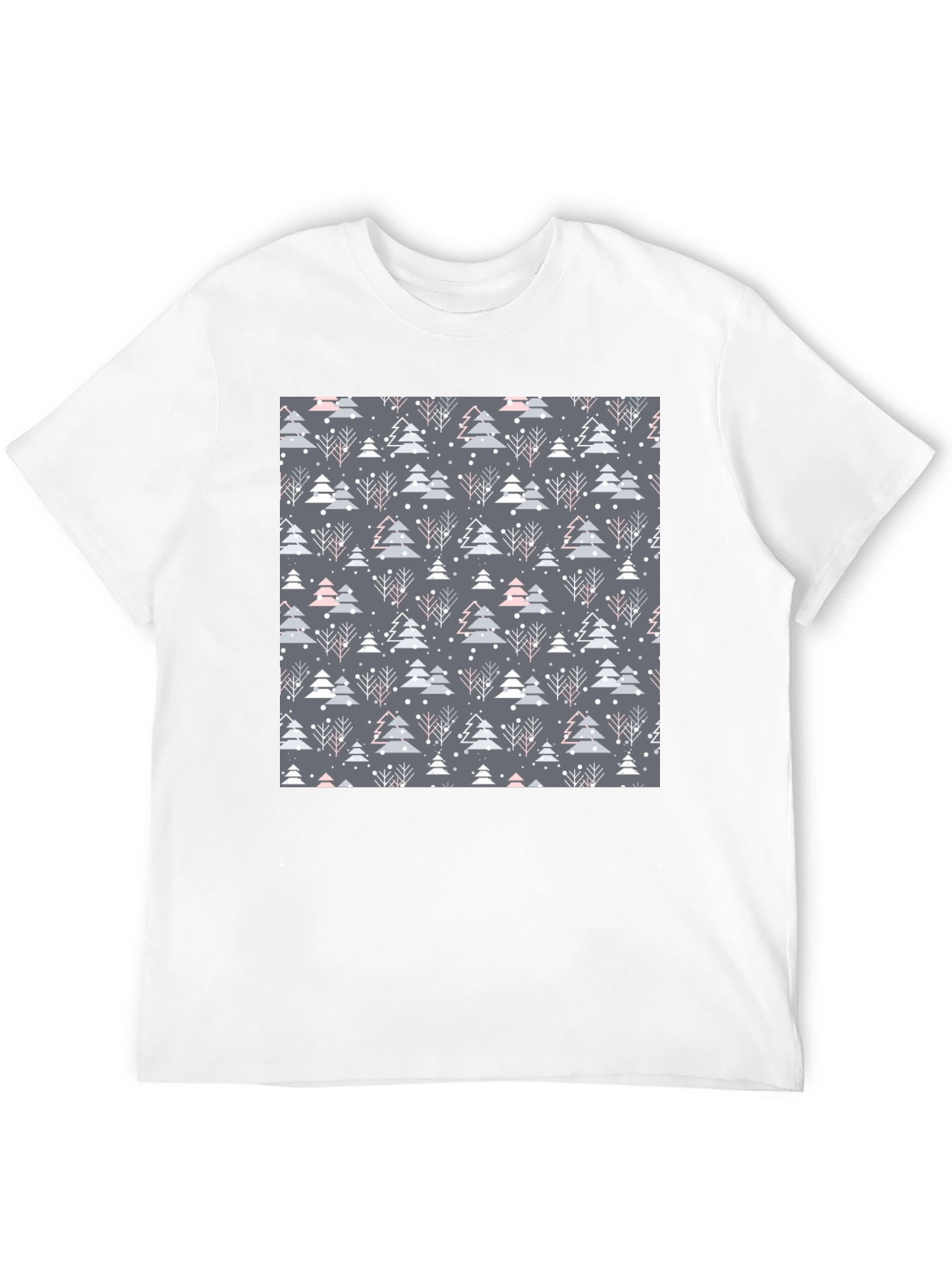 Festive Christmas Tree Pattern T-Shirt