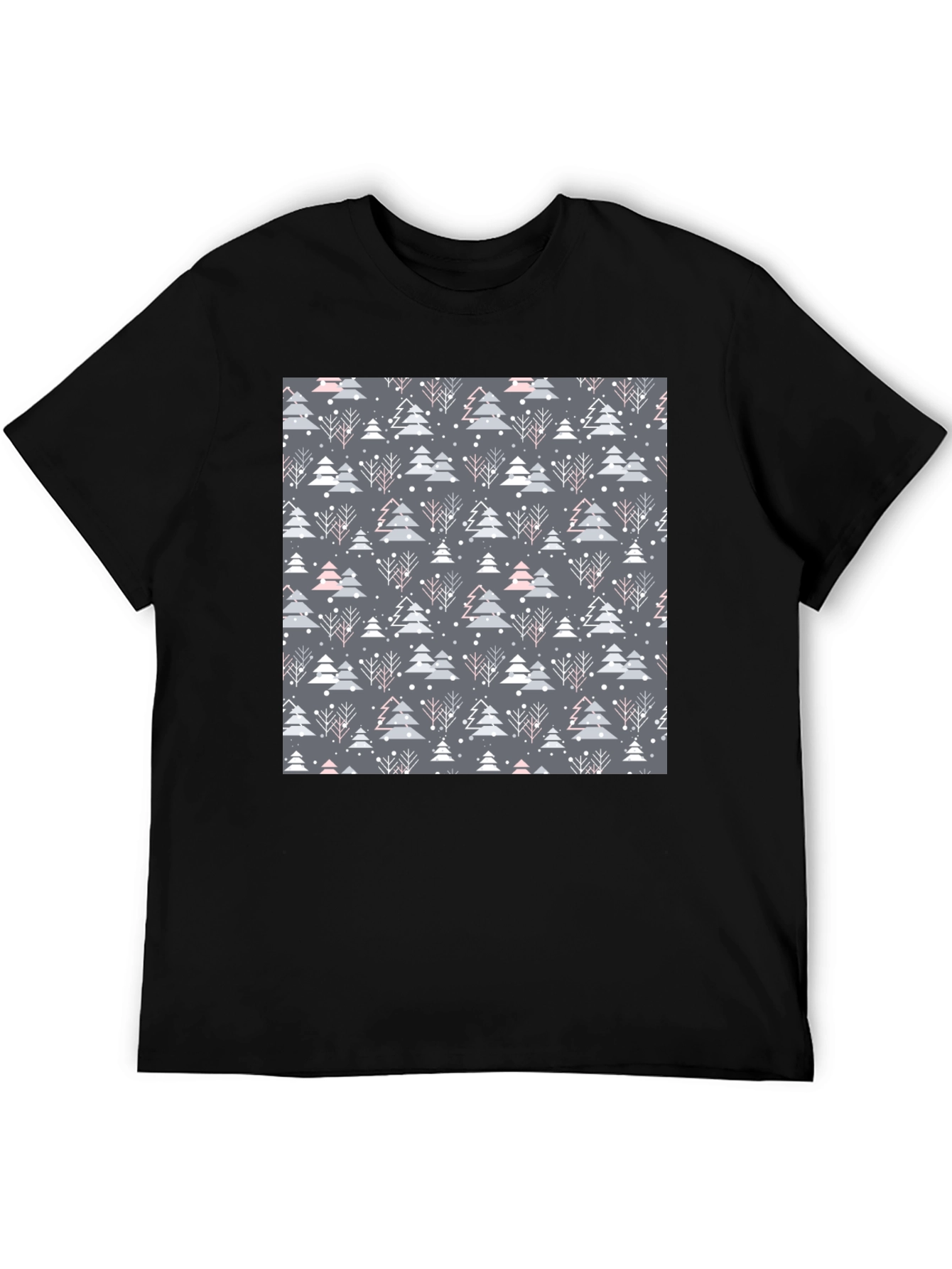 Festive Christmas Tree Pattern T-Shirt