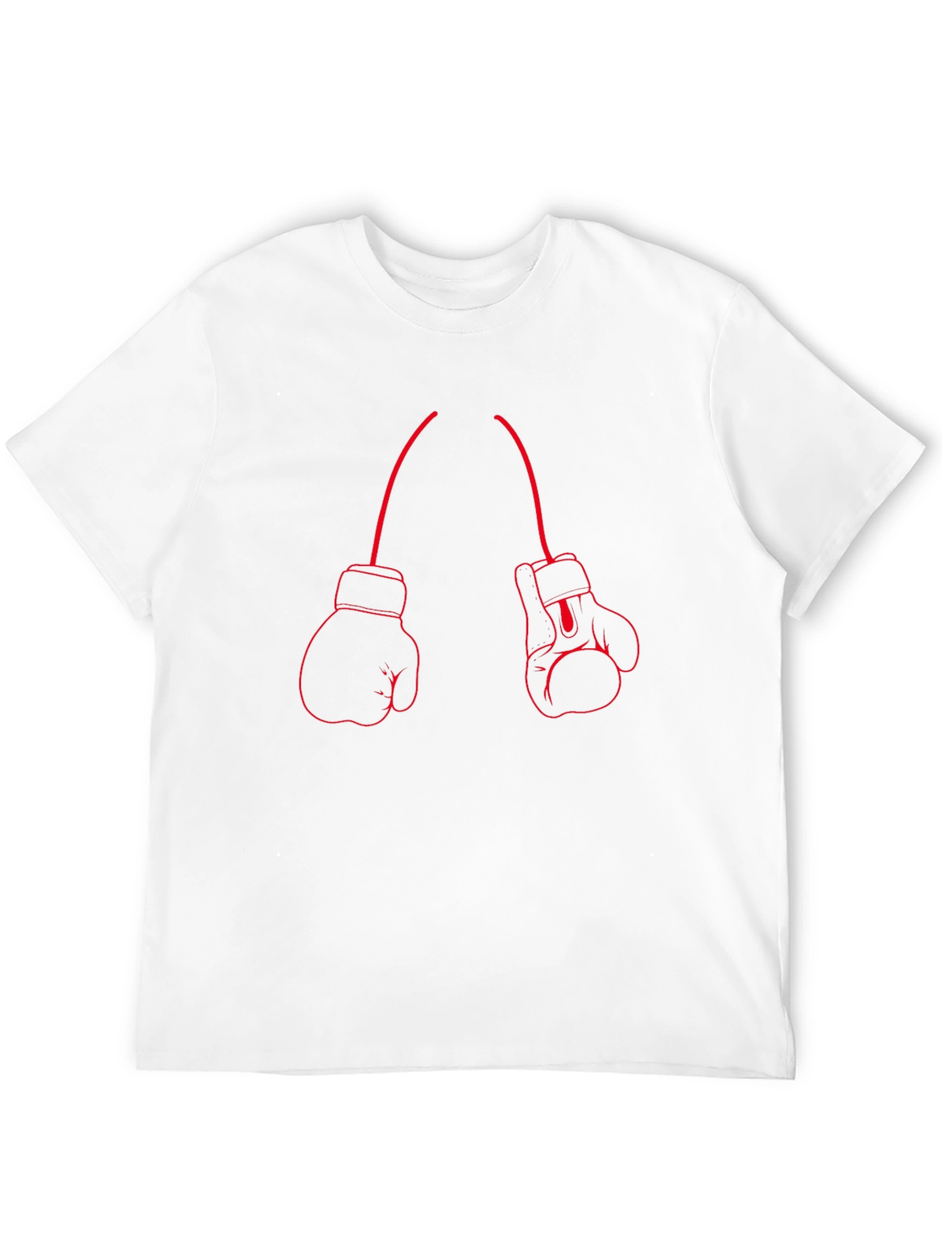 Boxing Glove Graphic Tee - Red Outline on Black