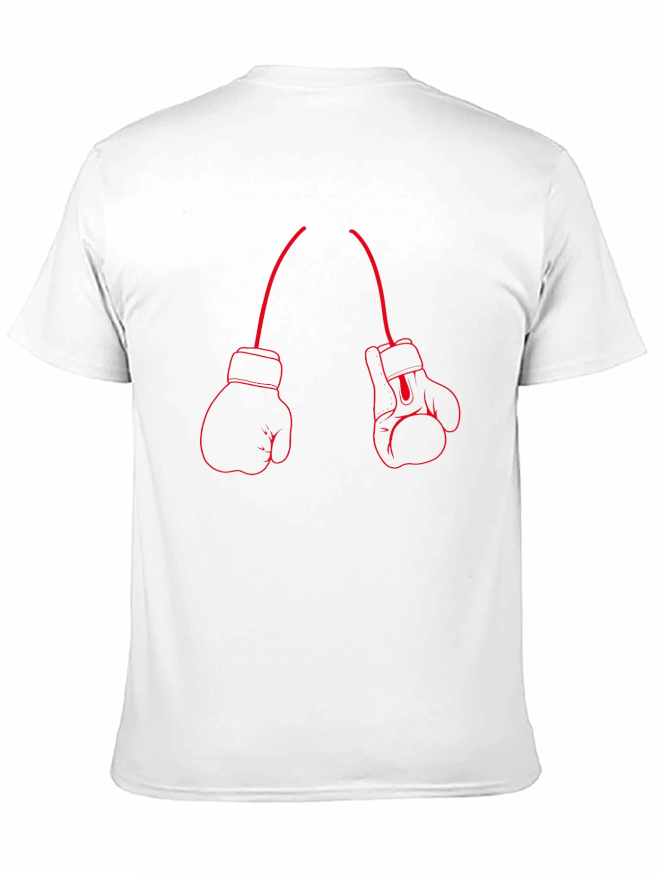 Boxing Glove Graphic Tee - Red Outline on Black