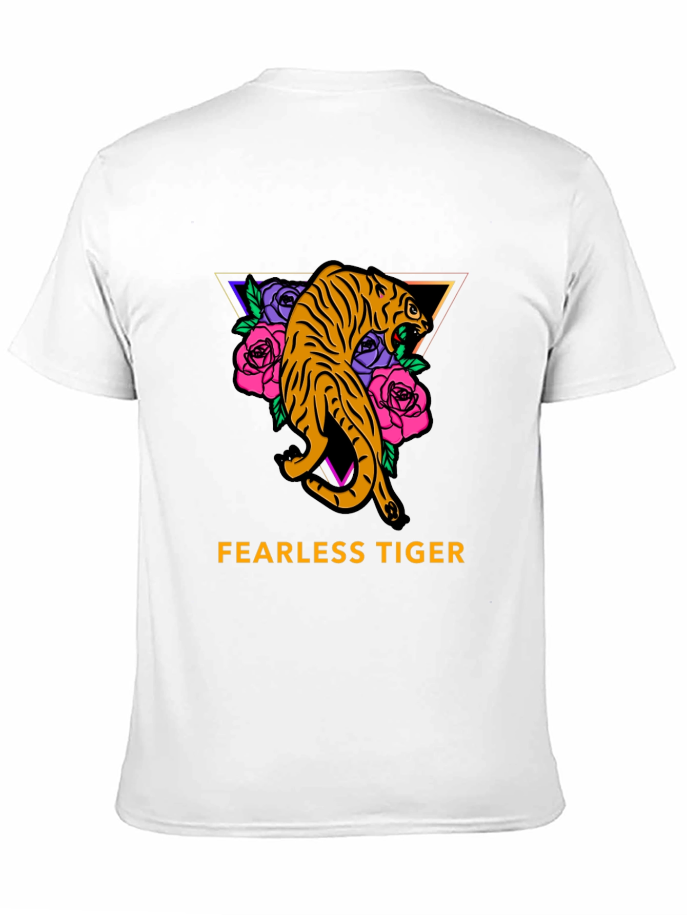 Fearless Tiger Graphic Tee - Black Cotton T-Shirt