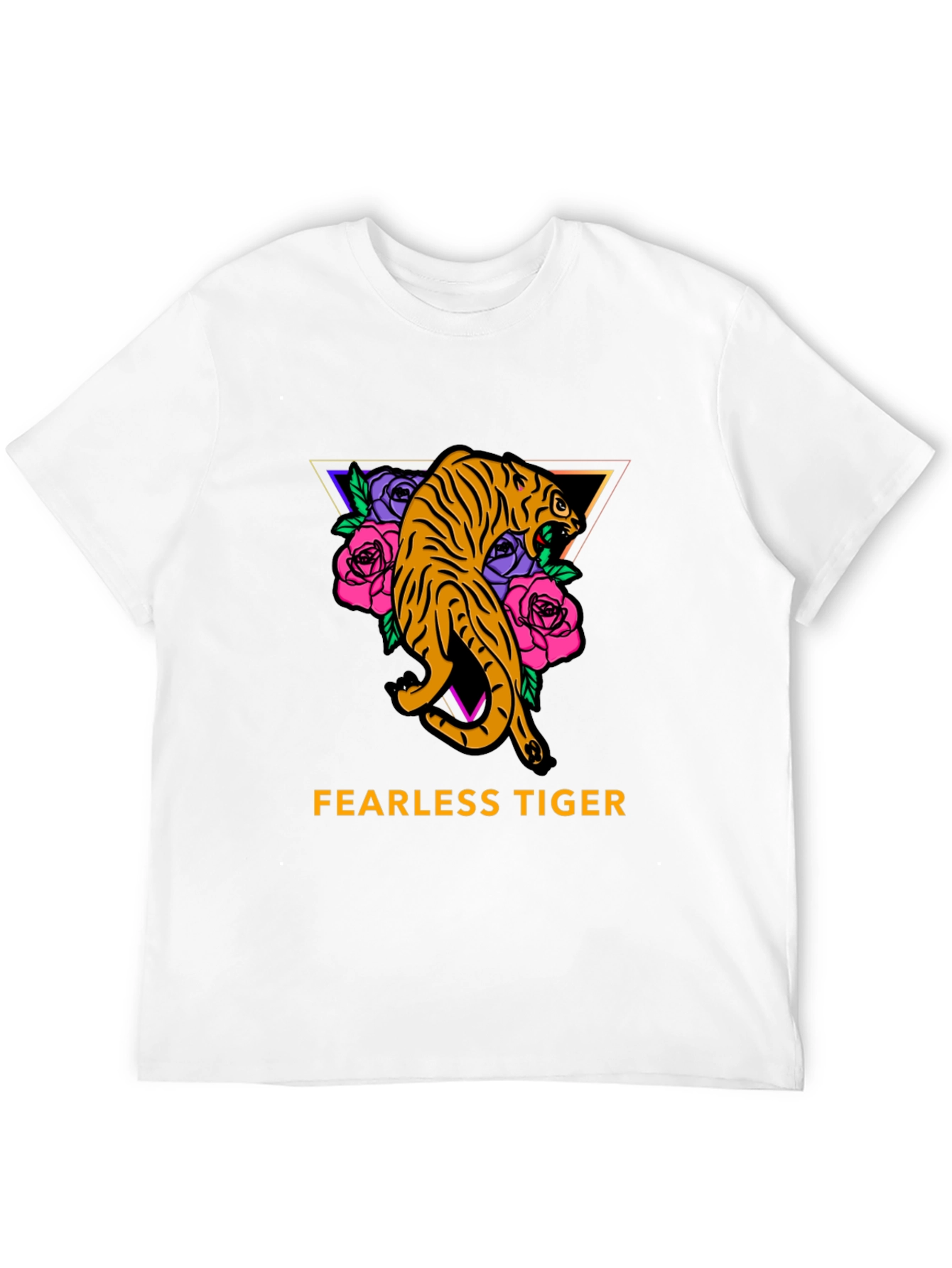 Fearless Tiger Graphic Tee - Black Cotton T-Shirt