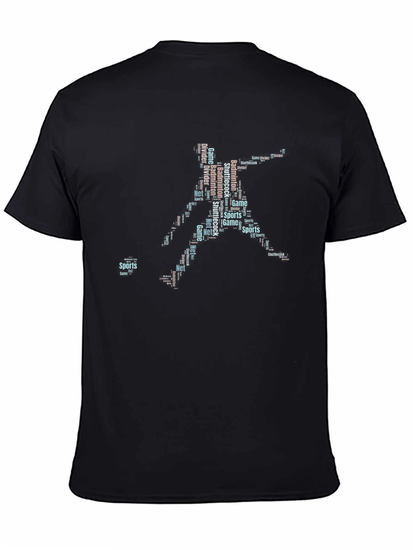 Badminton Player Word Art Graphic Tee