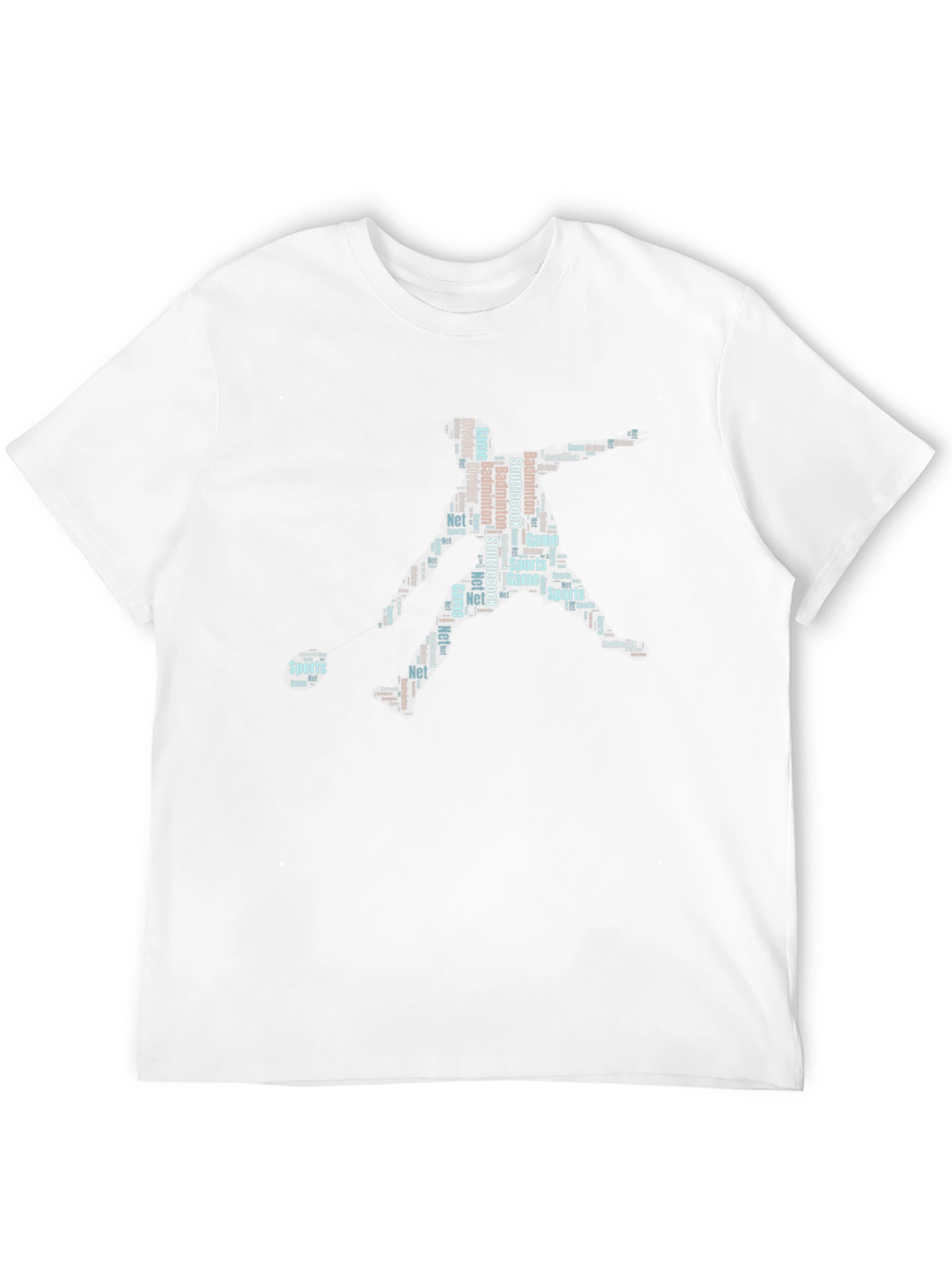 Badminton Player Word Art Graphic Tee