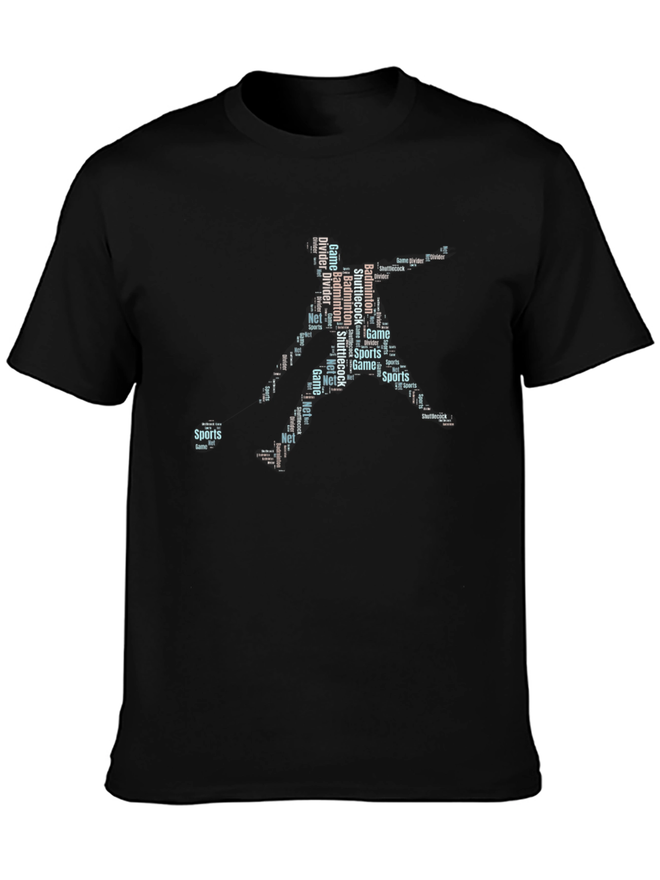 Badminton Player Word Art Graphic Tee