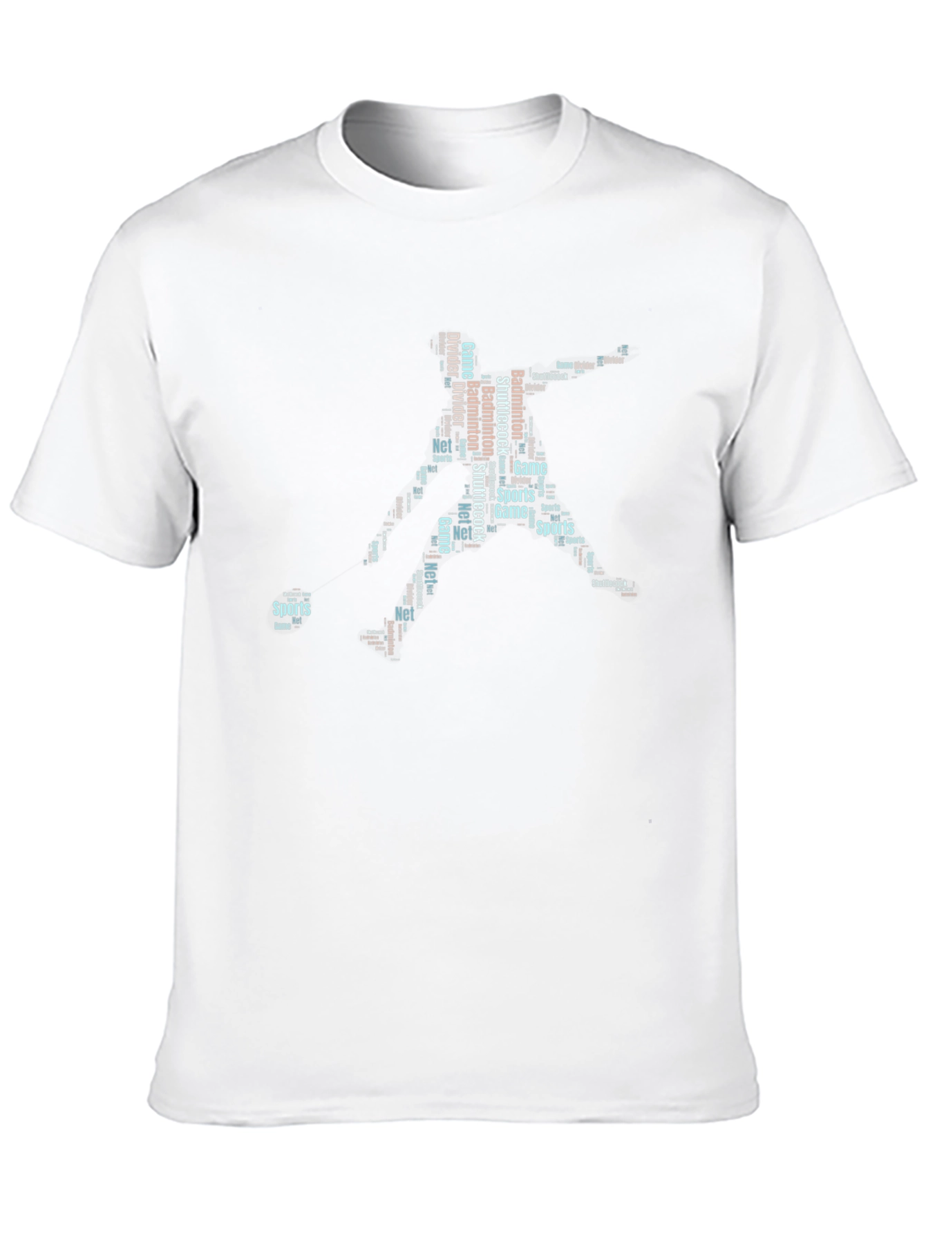 Badminton Player Word Art Graphic Tee