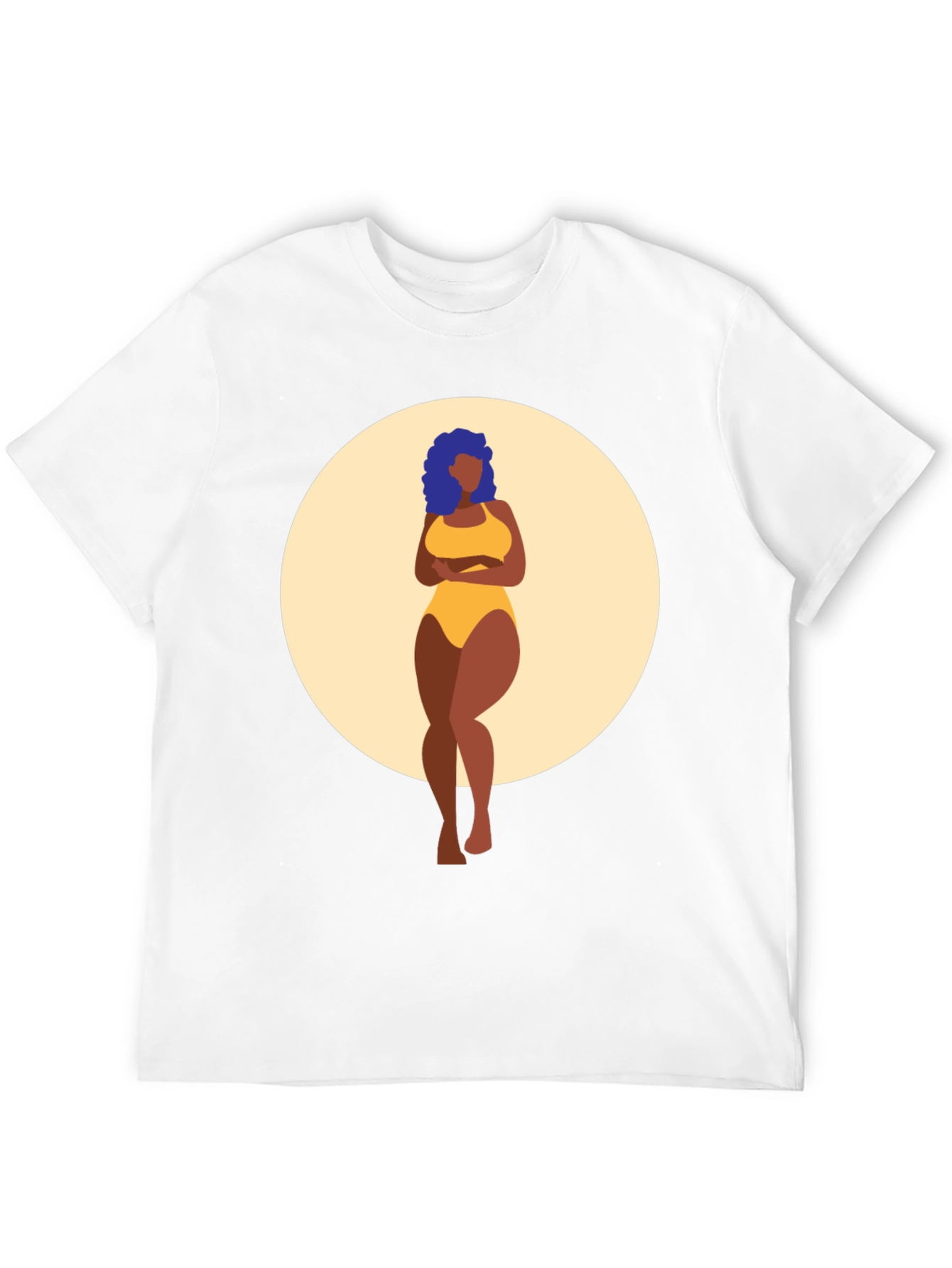 Black Graphic Tee - Curvy Woman Art Print