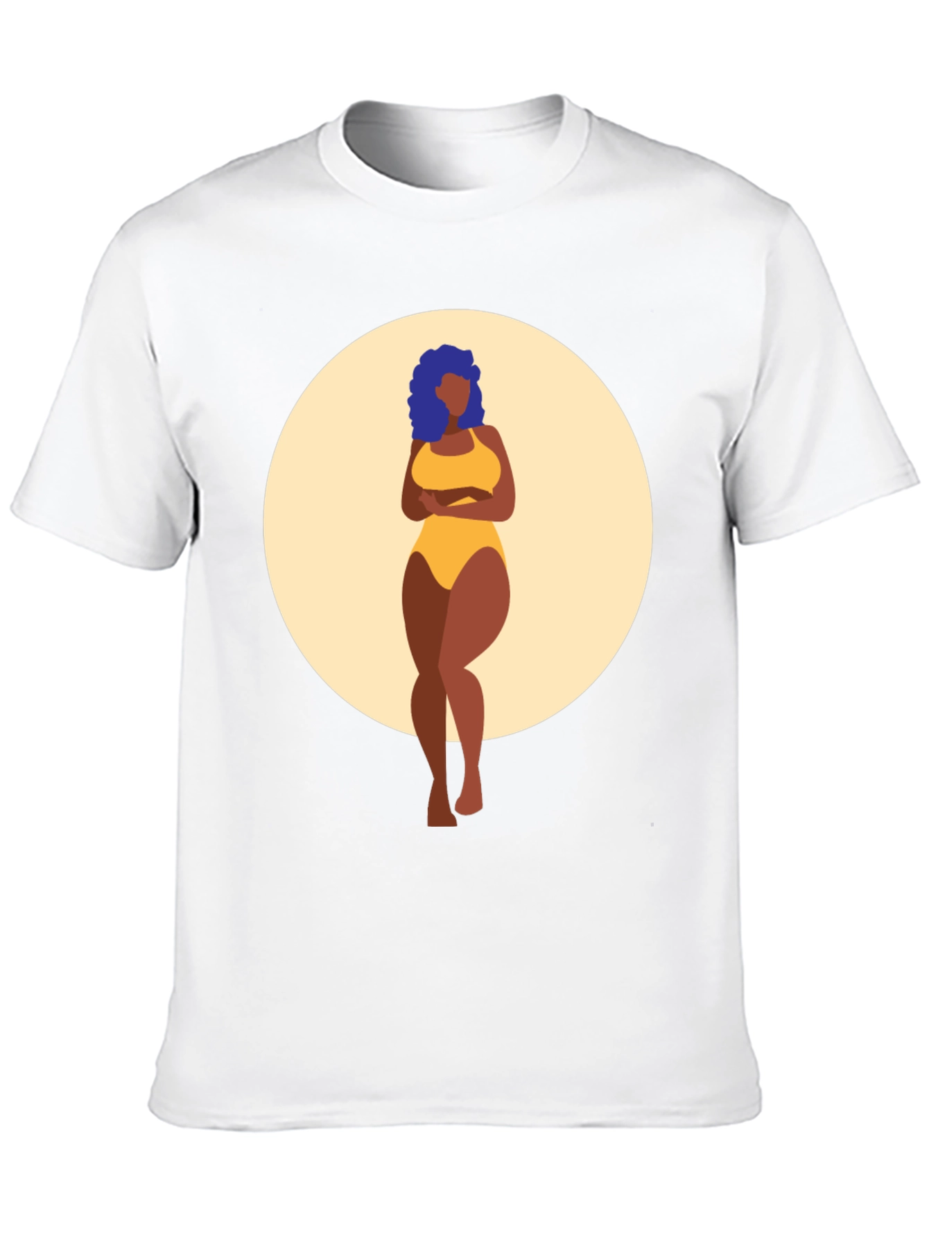 Black Graphic Tee - Curvy Woman Art Print