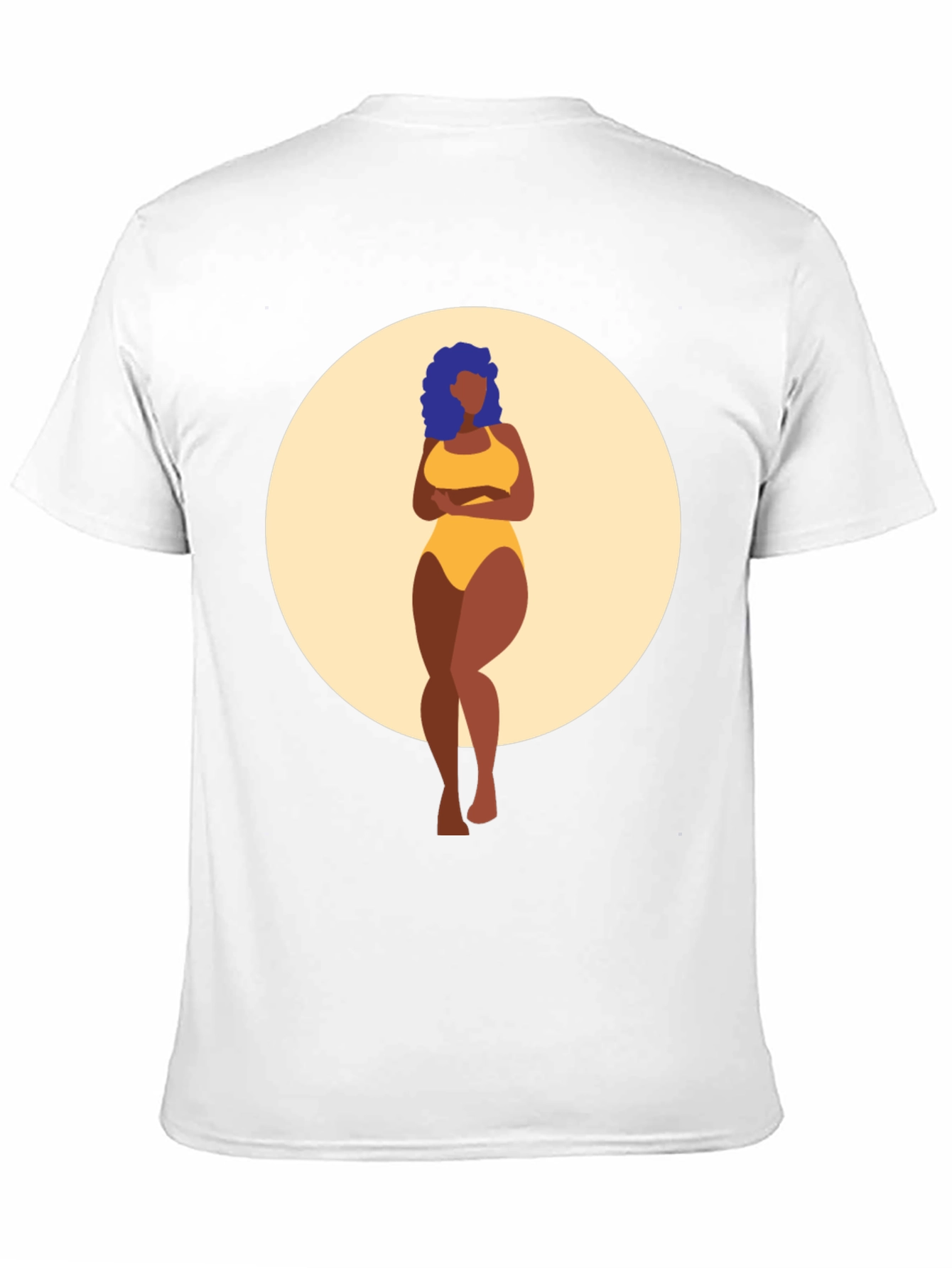 Black Graphic Tee - Curvy Woman Art Print