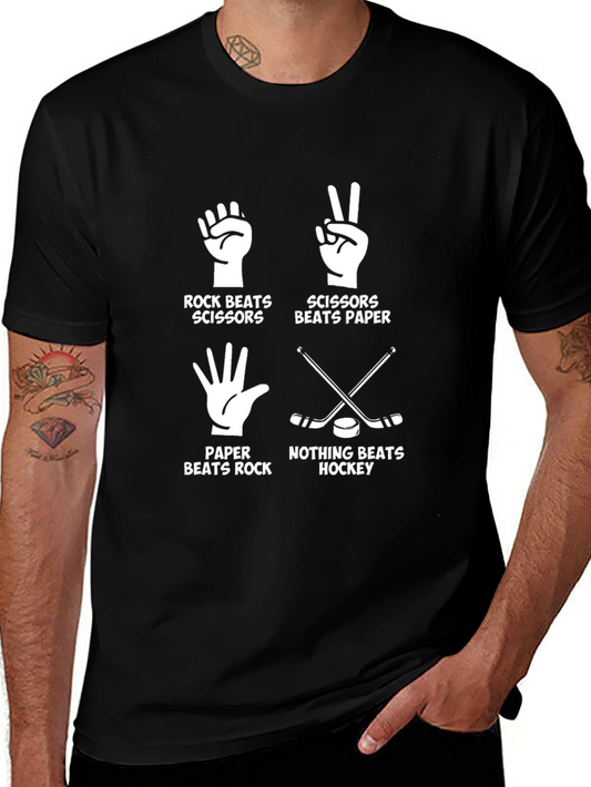 Rock Paper Scissors Hockey Graphic Tee