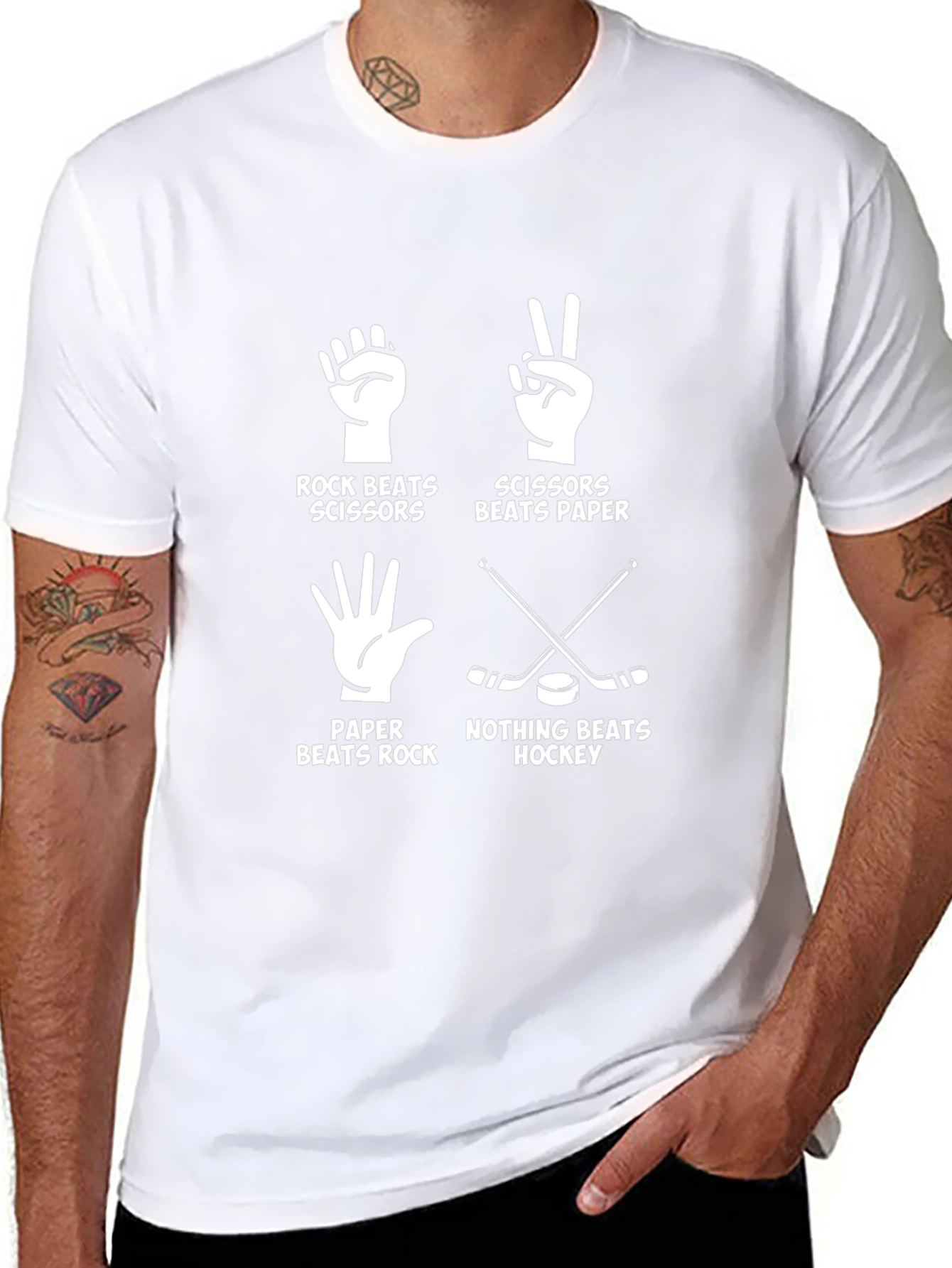 Rock Paper Scissors Hockey Graphic Tee
