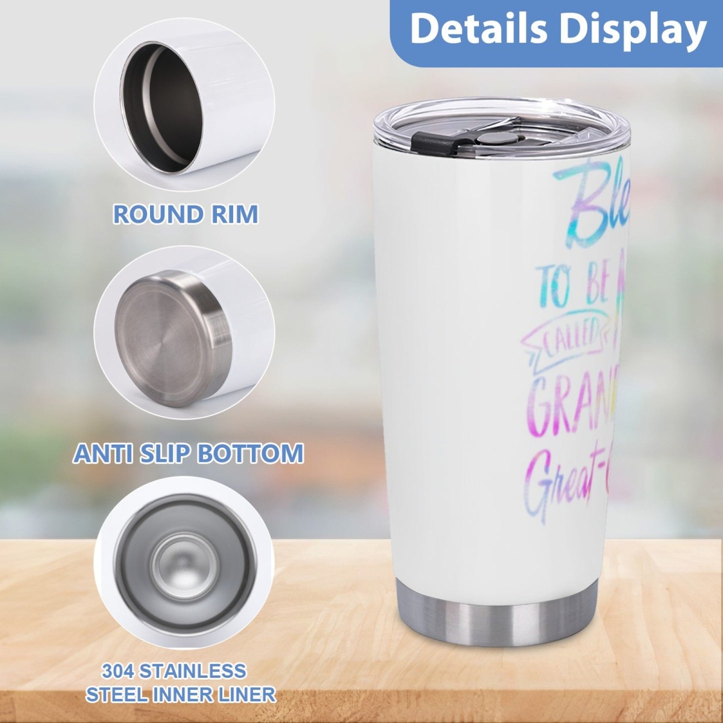Picnic-Friendly Insulated Graphic Tumbler - Stainless Steel Reusable Cup