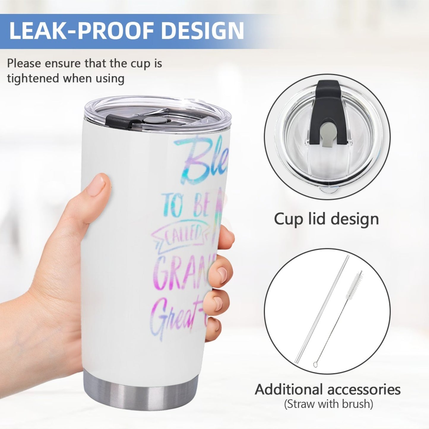 Picnic-Friendly Insulated Graphic Tumbler - Stainless Steel Reusable Cup